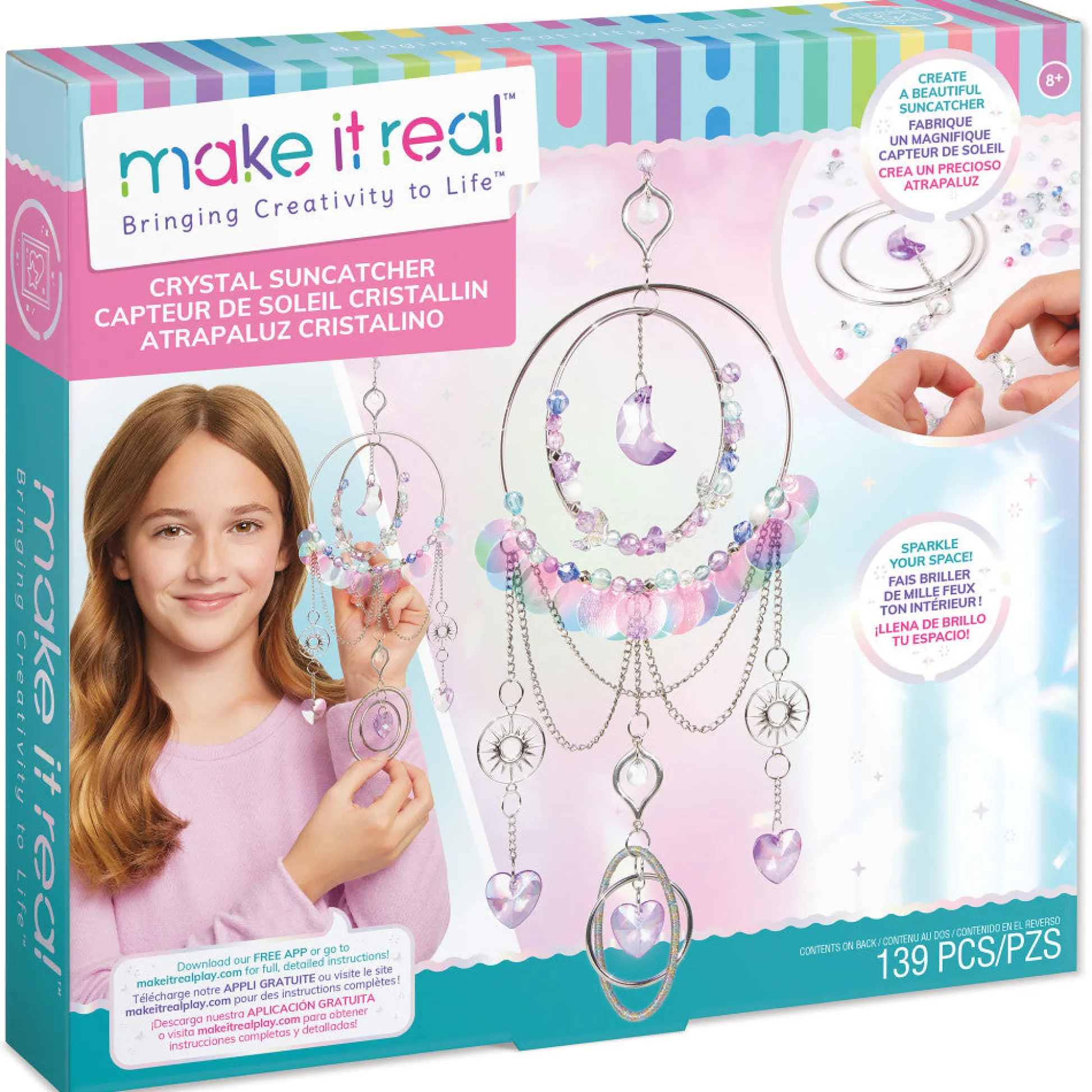 Flat River Group Make It Real DIY Crystal Suncatcher Kit - Colorful Window Art Craft Set* Crafts & Activities