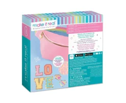 Flat River Group Make It Real DIY Fashion Love Patches Pink Bum Bag - Sparkly Terry Fabric* Crafts & Activities