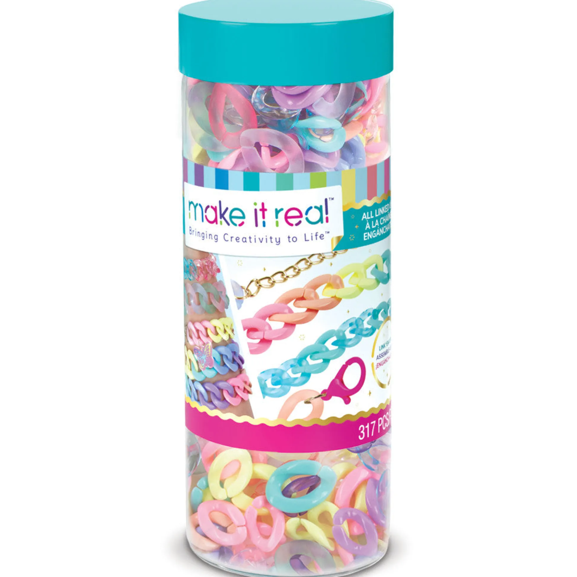 Flat River Group Make It Real DIY Fashion Link Bracelets Kit - Colorful Jewelry Making Set* Crafts & Activities