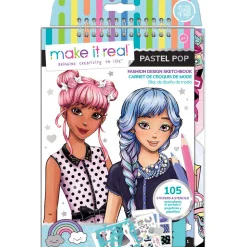 Flat River Group Make It Real Pastel Pop Fashion Design Sketchbook Kit*Kids Drawing, Color & Painting|Kids Books