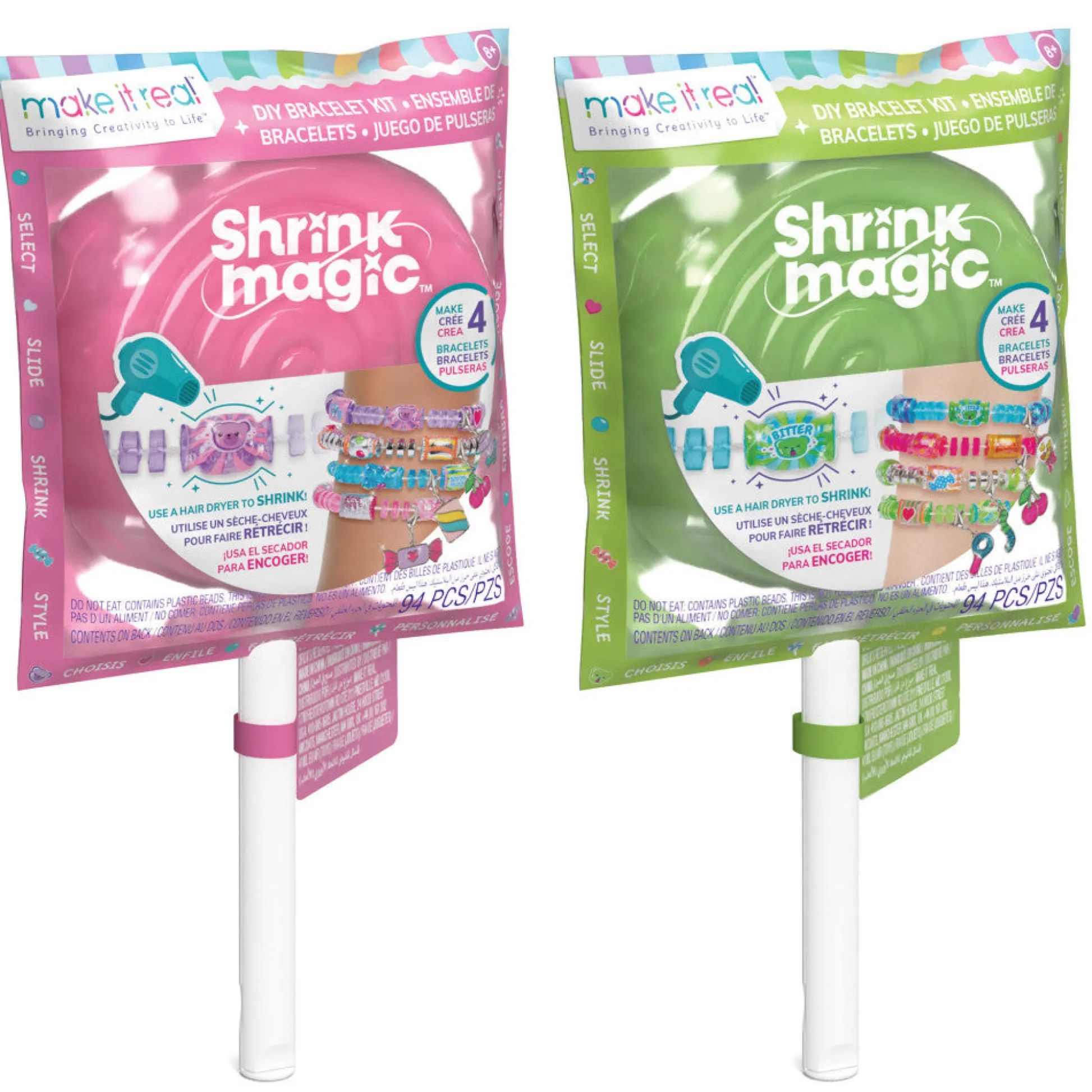 Flat River Group Make It Real Shrink Magic Sweet & Sour Lollipop Bracelet Kit - 2 Pack* Crafts & Activities