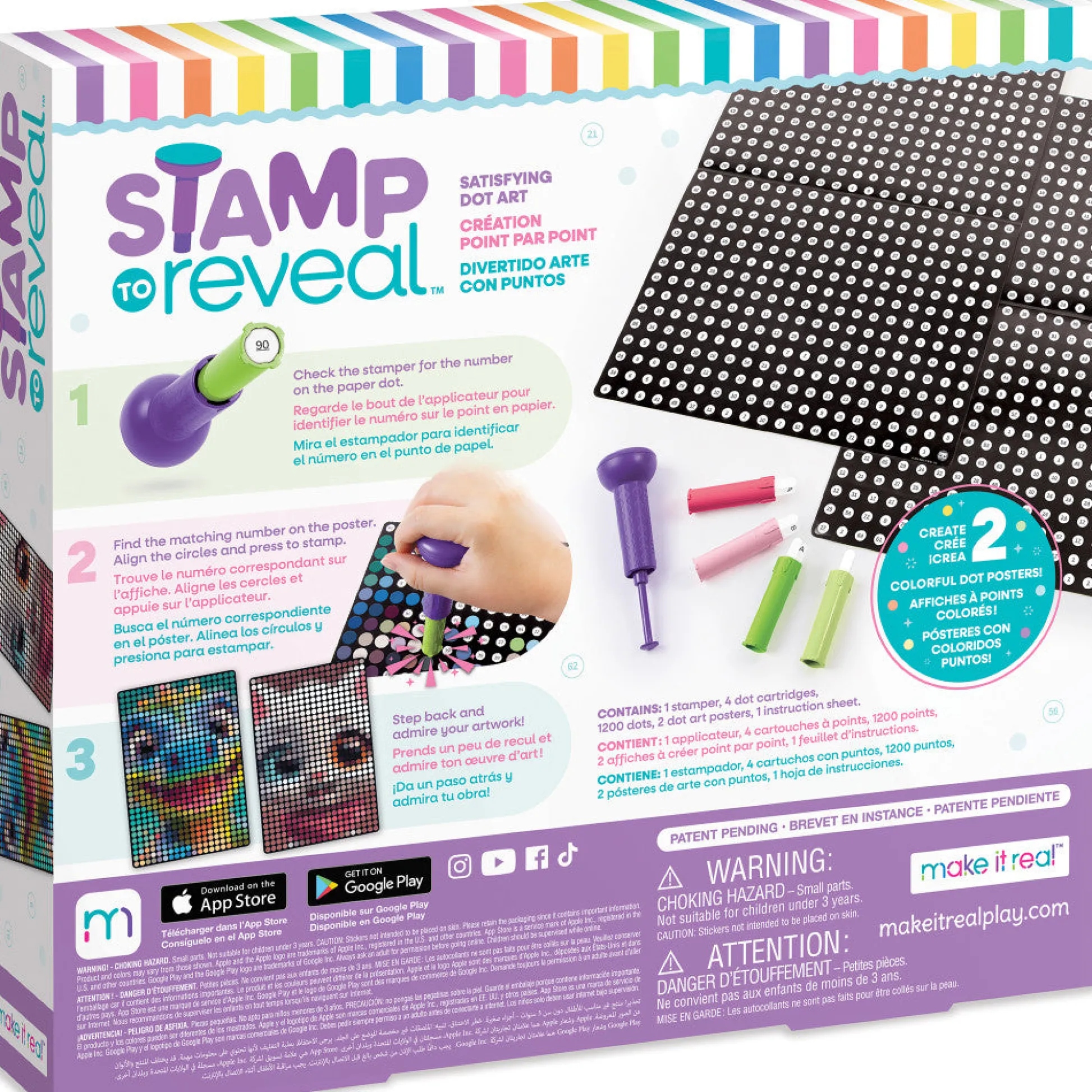 Flat River Group Make It Real Stamp To Reveal Art Kit - Cool Cat & Smily Dino* Crafts & Activities