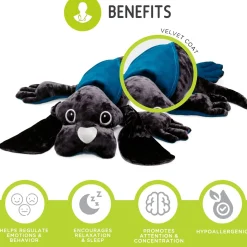 Educators Resource Manimo Therapeutic Weighted Plush Dog, 2.2 lb - Velvet Gray* Stuffed Animals|Stuffed Animals & Plush Toys