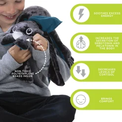 Educators Resource Manimo Therapeutic Weighted Plush Dog, 2.2 lb - Velvet Gray* Stuffed Animals|Stuffed Animals & Plush Toys
