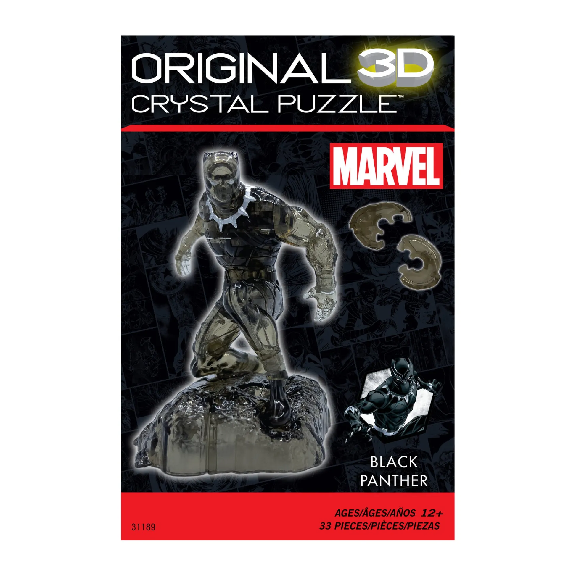 AreYouGame Marvel Black Panther 3D Crystal Puzzle - 33 Piece Set* Puzzles|Marvel
