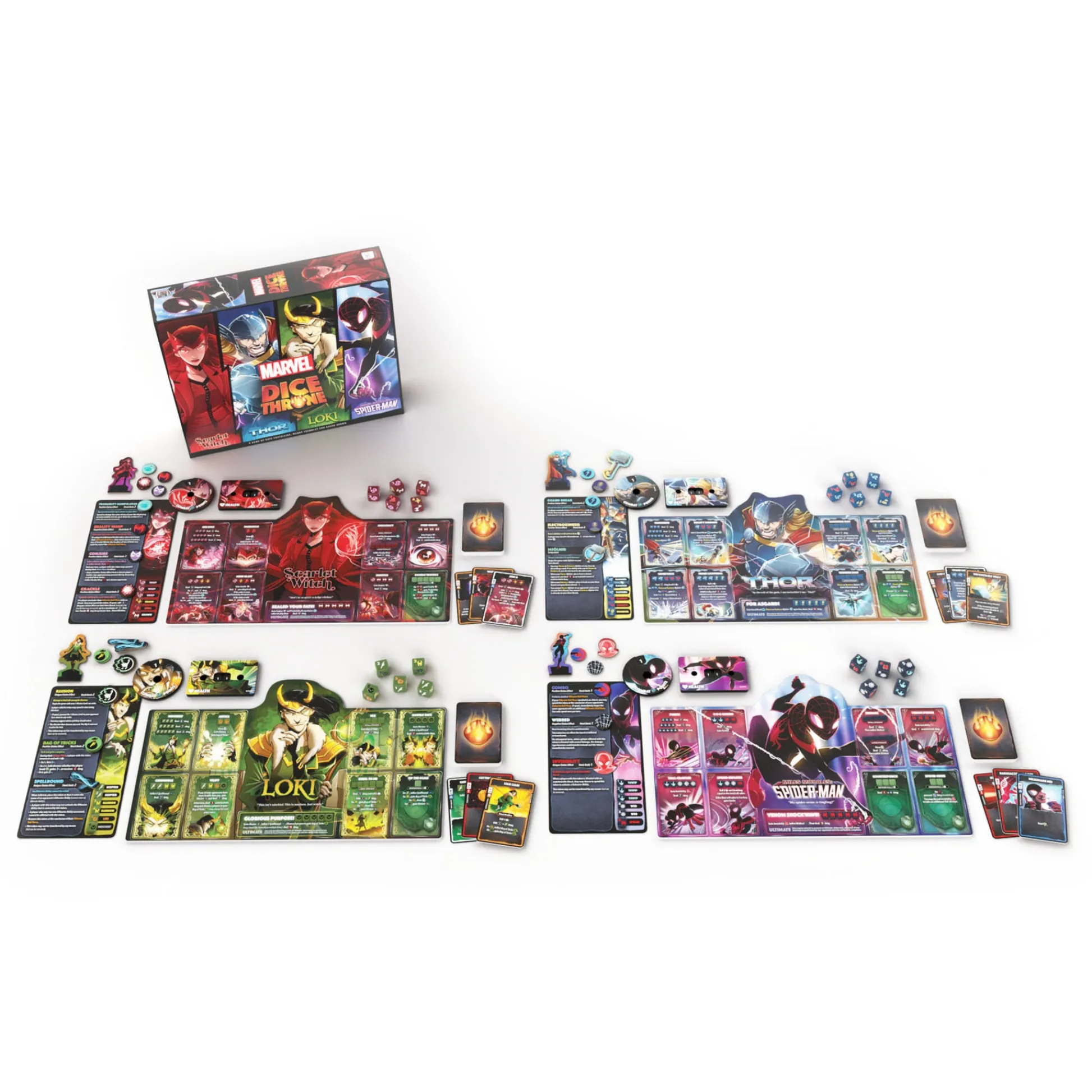 Educators Resource Marvel Dice Throne: Scarlet Witch, Thor, Loki, Spider-Man Board Game* Marvel|Board Games