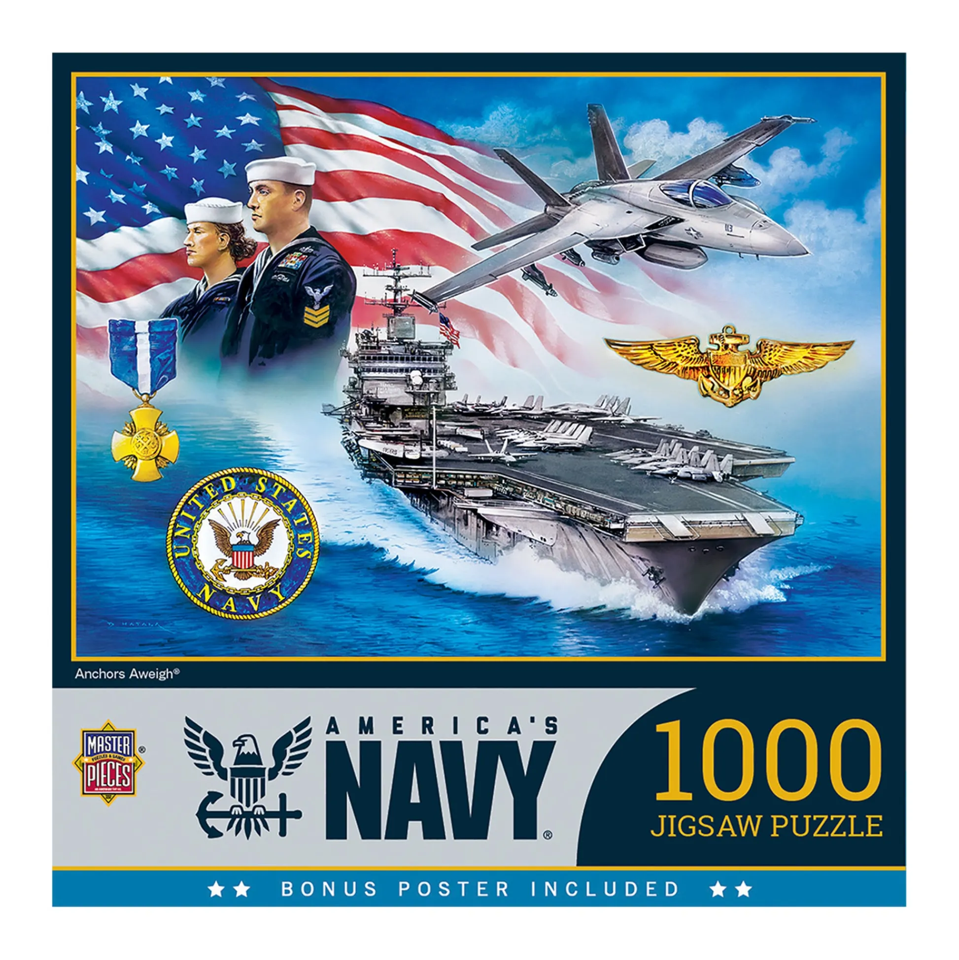 AreYouGame MasterPieces America's Navy - Anchors Aweigh Jigsaw Puzzle - 1000 pc* Puzzles