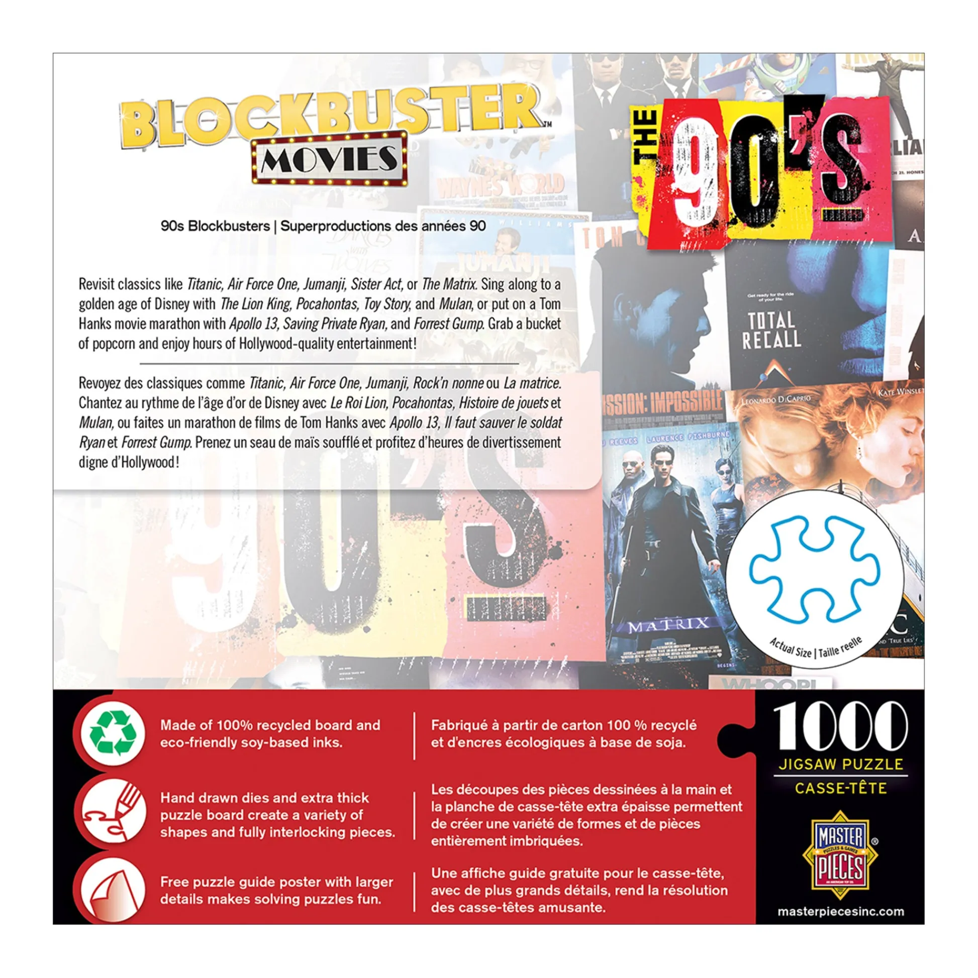 AreYouGame MasterPieces 90s Blockbusters Jigsaw Puzzle - 1000 pc* Puzzles
