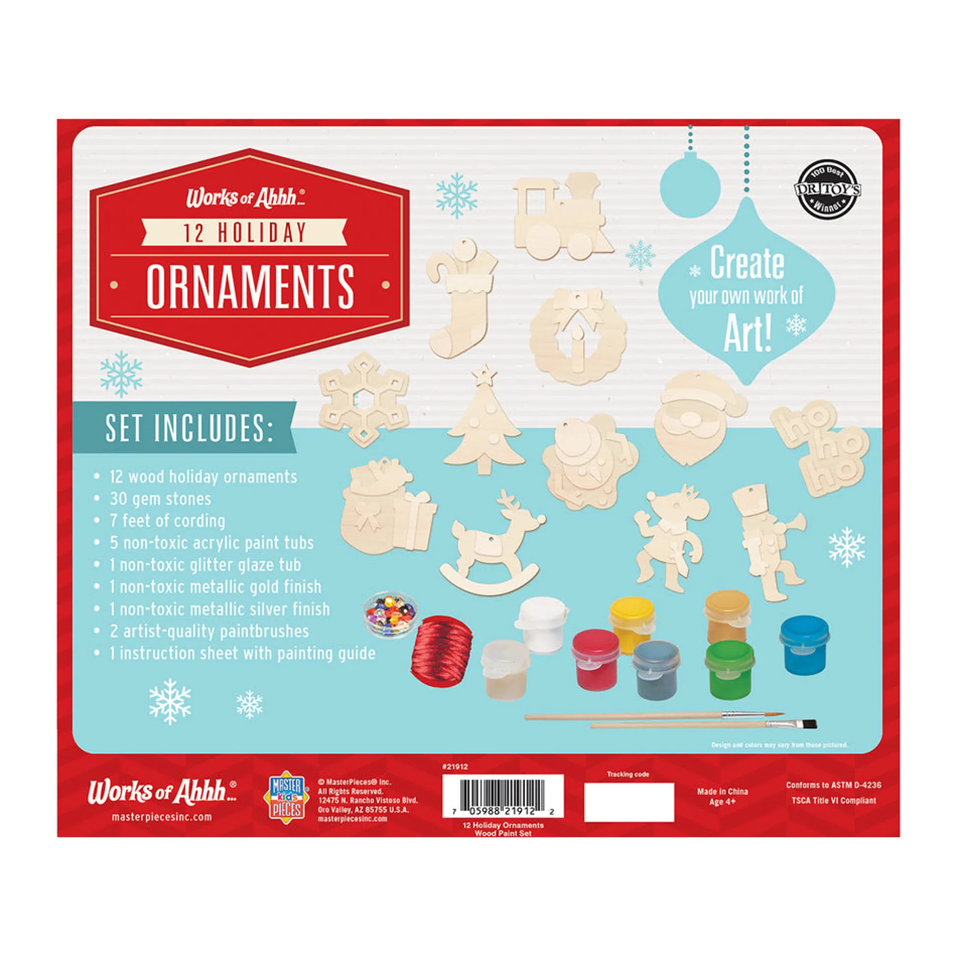 AreYouGame Masterpieces Works of Ahhh Holiday Wood Ornaments Painting Kit* Crafts & Activities