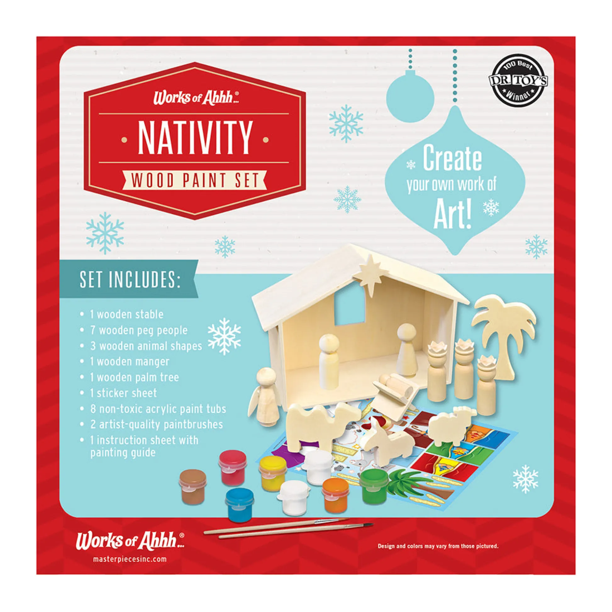 AreYouGame Masterpieces Works of Ahhh Nativity Wood Painting Kit* Drawing, Color & Painting