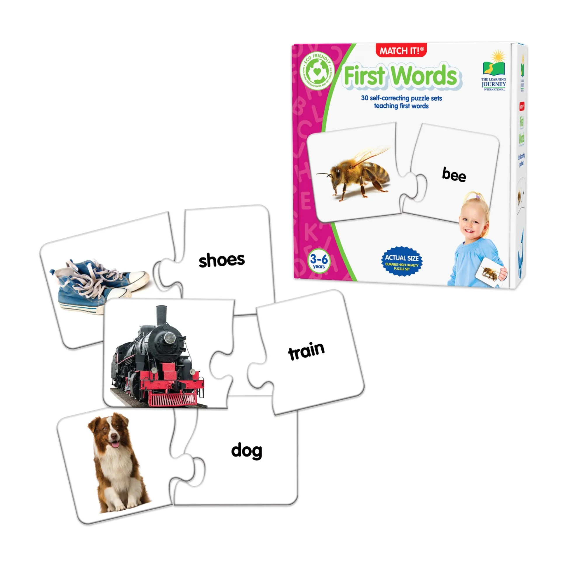 AreYouGame Match It! - First Words Educational Puzzle Game* Puzzles|Preschool Education Toys & Activities