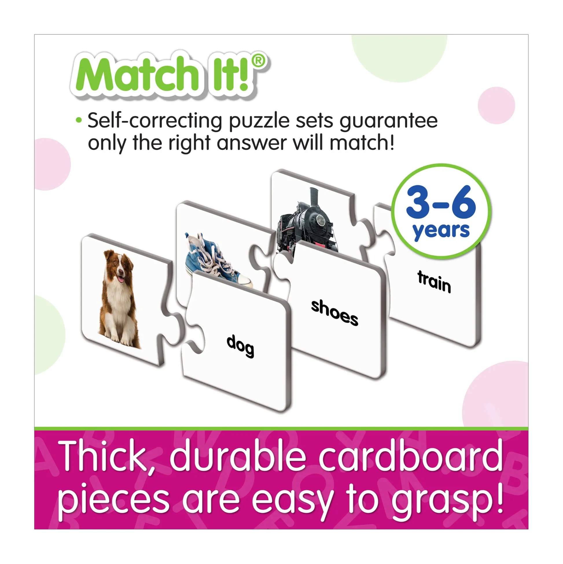 AreYouGame Match It! - First Words Educational Puzzle Game* Puzzles|Preschool Education Toys & Activities