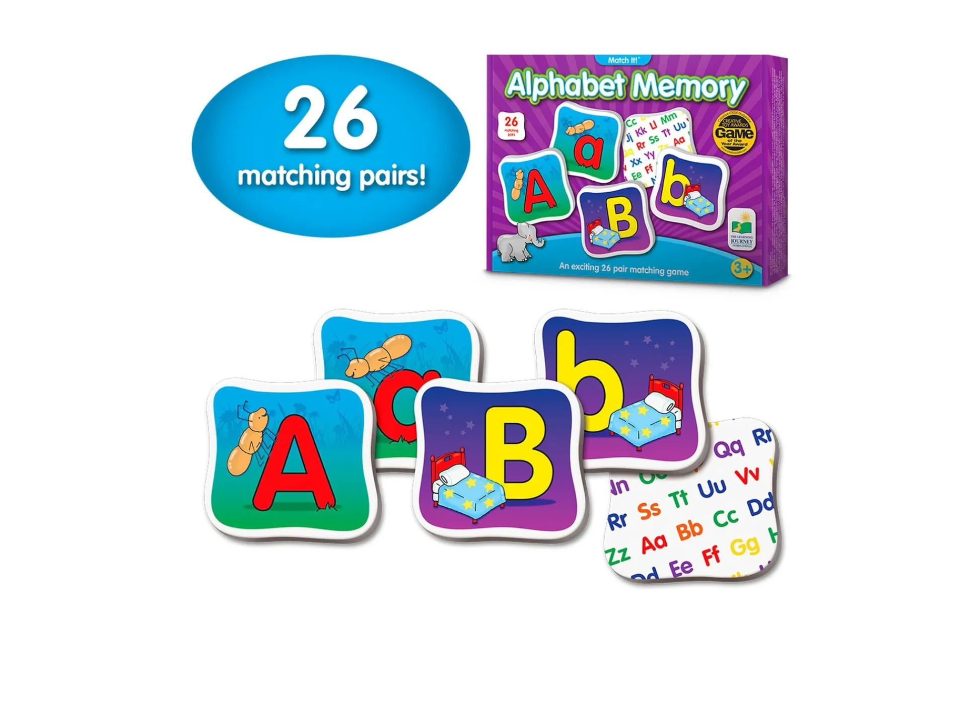 AreYouGame Match It! Alphabet Memory - Vibrant Learning Game* Social & Emotional Skills|Preschool Education Toys & Activities