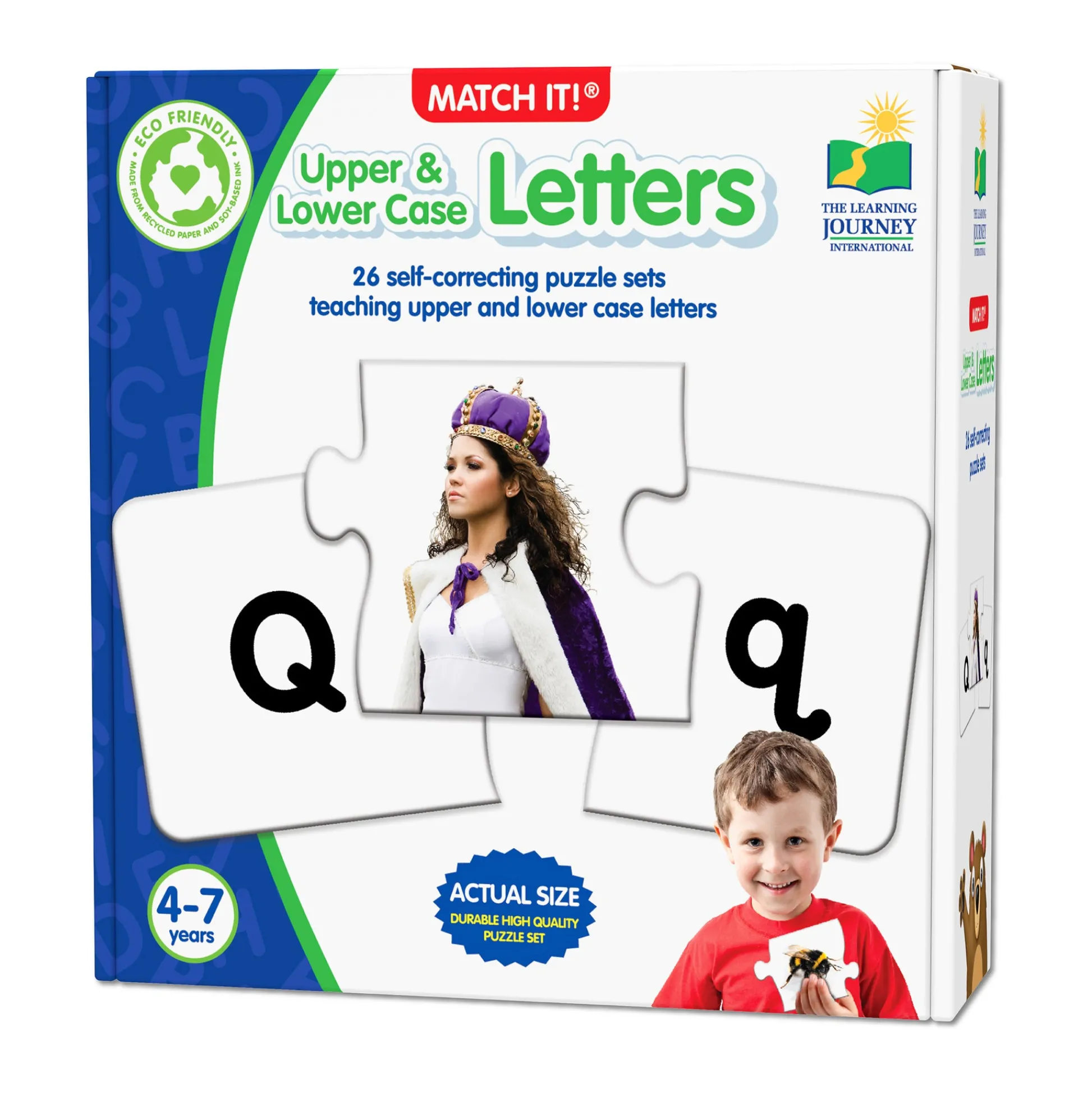 AreYouGame Match It! Learning Puzzle - Upper & Lower Case Alphabet Cards* Puzzles|Preschool Education Toys & Activities