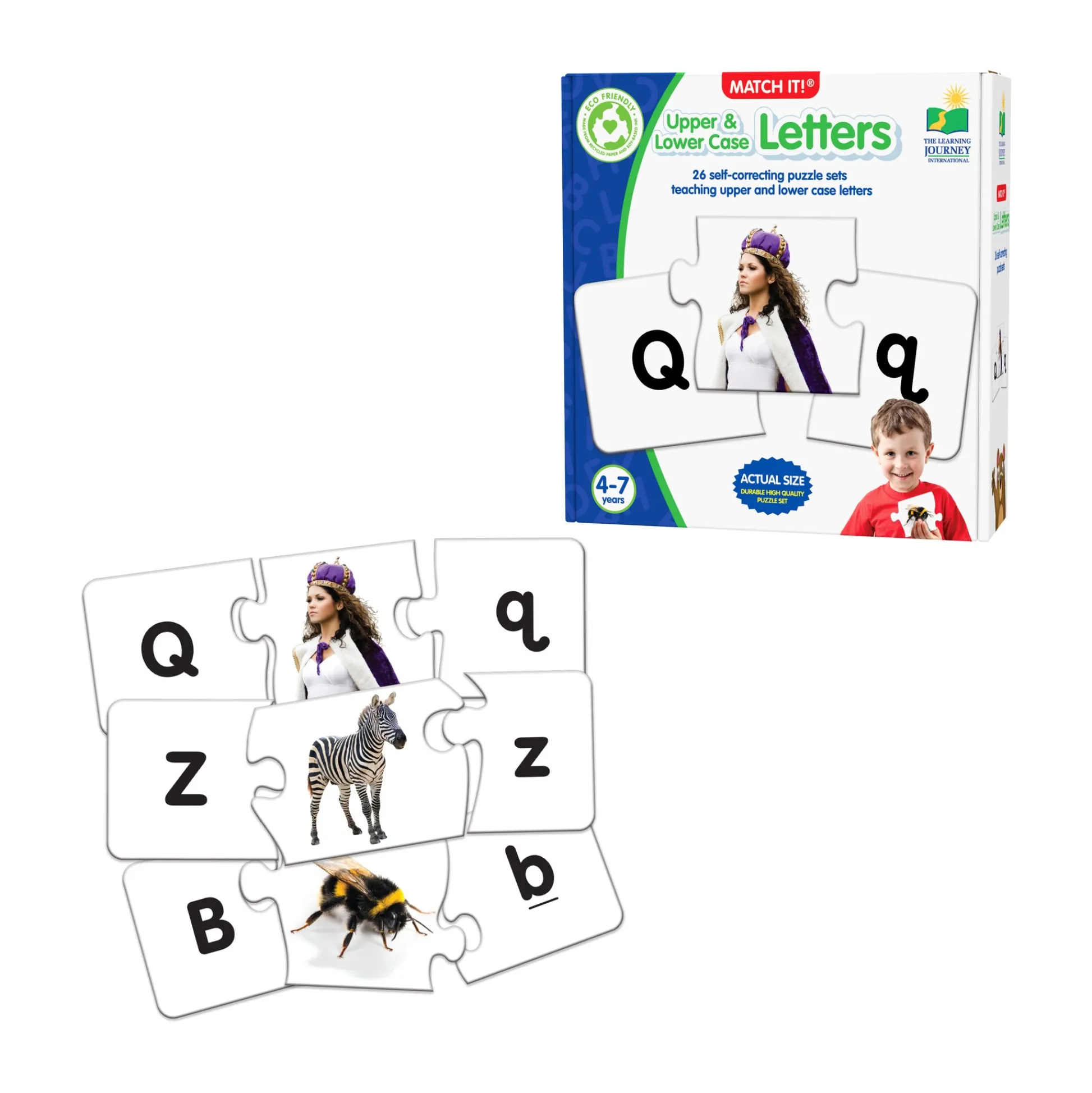 AreYouGame Match It! Learning Puzzle - Upper & Lower Case Alphabet Cards* Puzzles|Preschool Education Toys & Activities