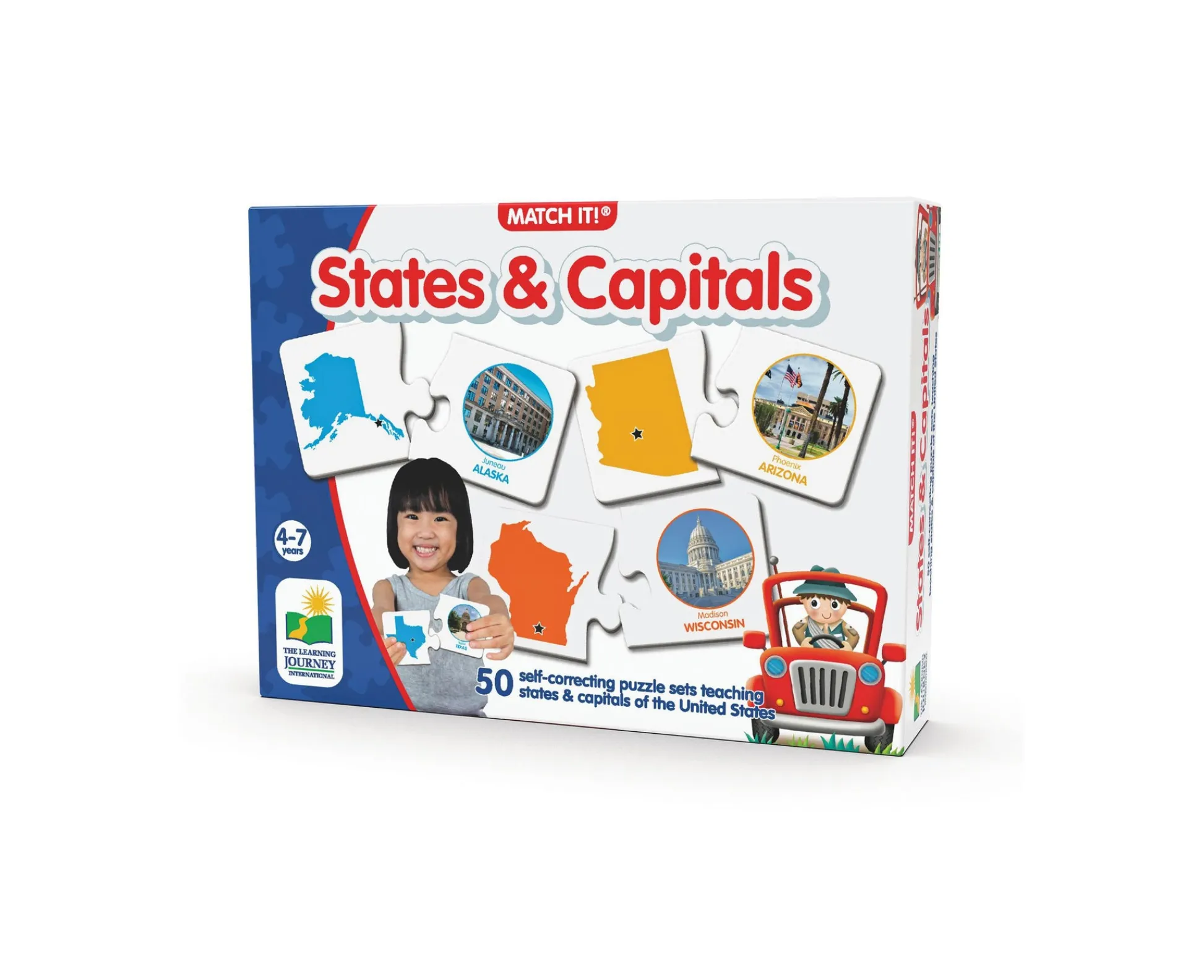AreYouGame Match It! States & Capitals - Engaging Geography Puzzle Game* Puzzles