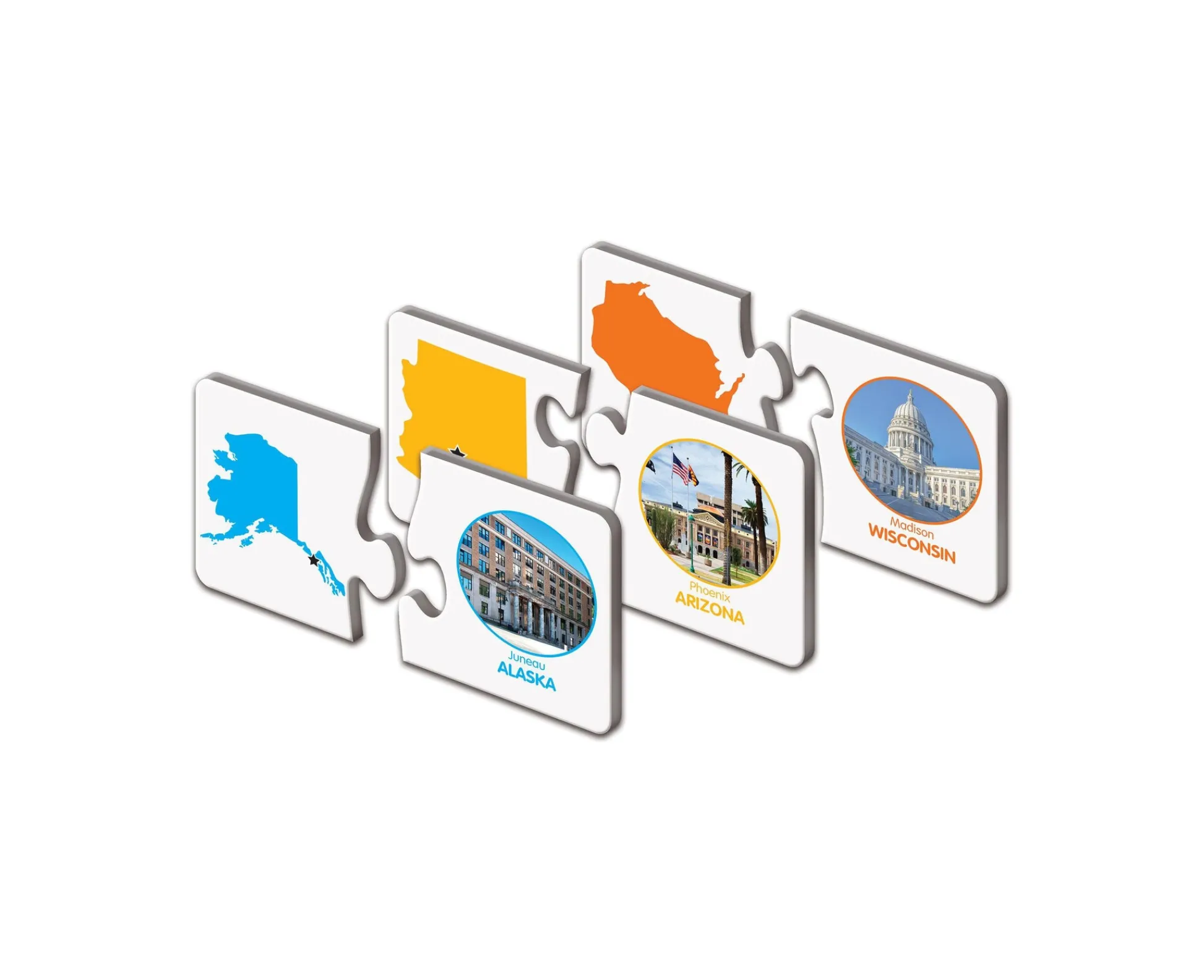 AreYouGame Match It! States & Capitals - Engaging Geography Puzzle Game* Puzzles