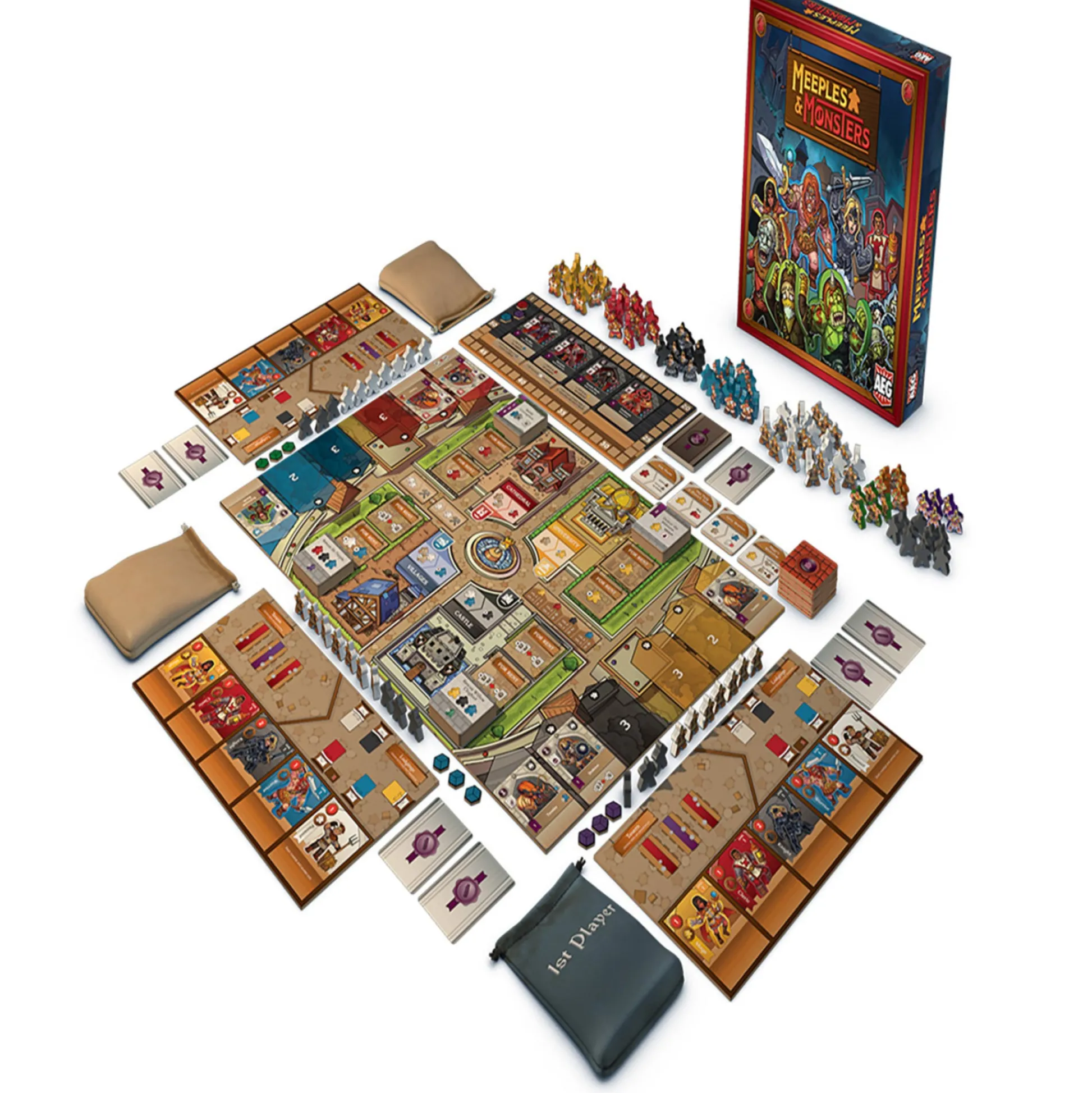 Flat River Group Meeples & Monsters Medieval Fantasy Board Game by AEG* Board Games|Role-Playing Games