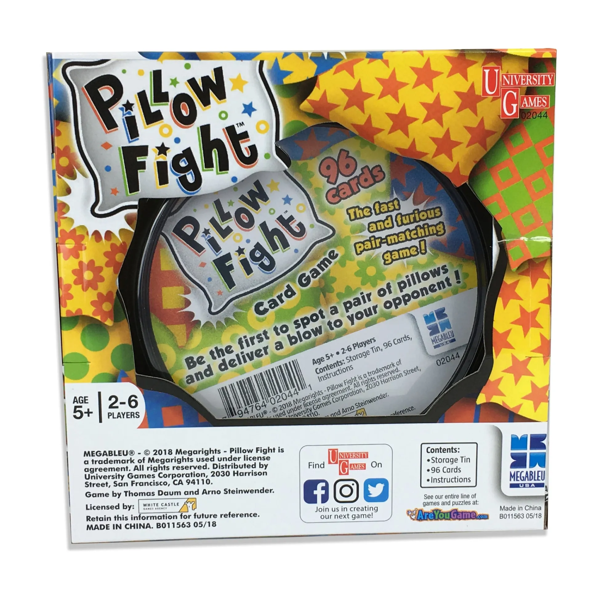 AreYouGame Megableu USA Pillow Fight Card Game - Portable Tin Edition* Card Games