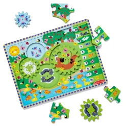 Educators Resource Melissa & Doug Animal Chase I-Spy Wooden Gear Puzzle - 24 pc* Puzzles