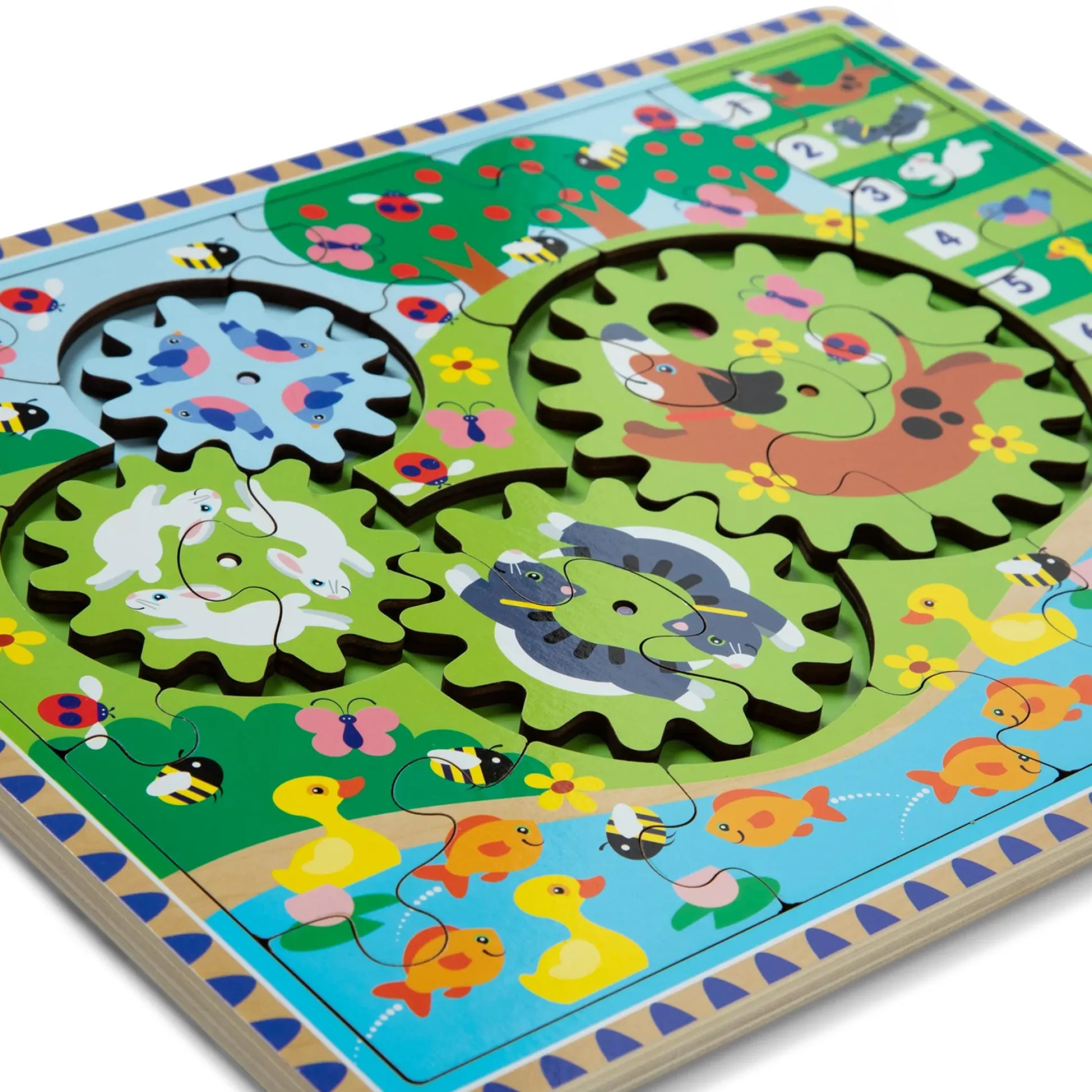 Educators Resource Melissa & Doug Animal Chase I-Spy Wooden Gear Puzzle - 24 pc* Puzzles