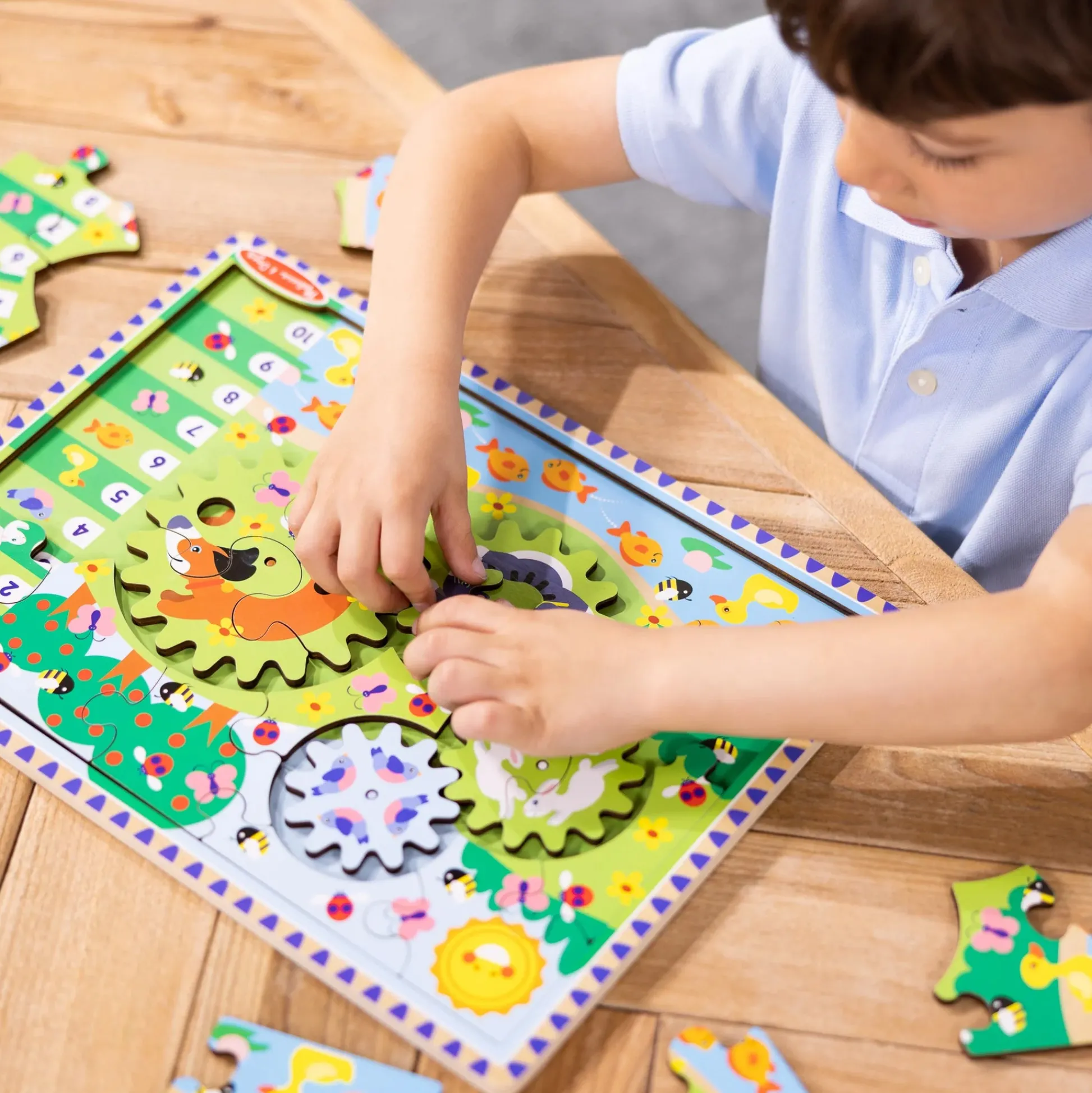 Educators Resource Melissa & Doug Animal Chase I-Spy Wooden Gear Puzzle - 24 pc* Puzzles