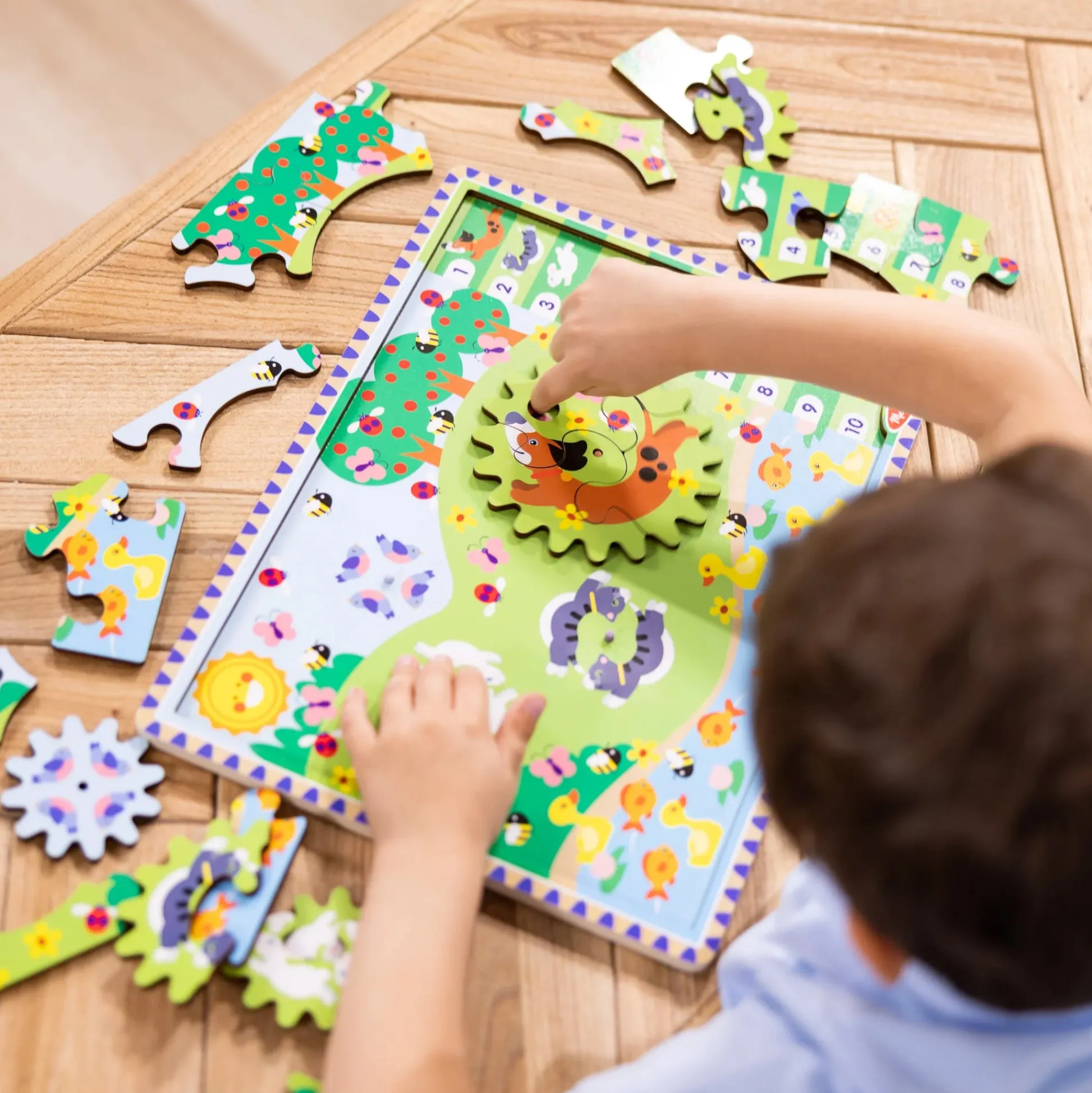 Educators Resource Melissa & Doug Animal Chase I-Spy Wooden Gear Puzzle - 24 pc* Puzzles