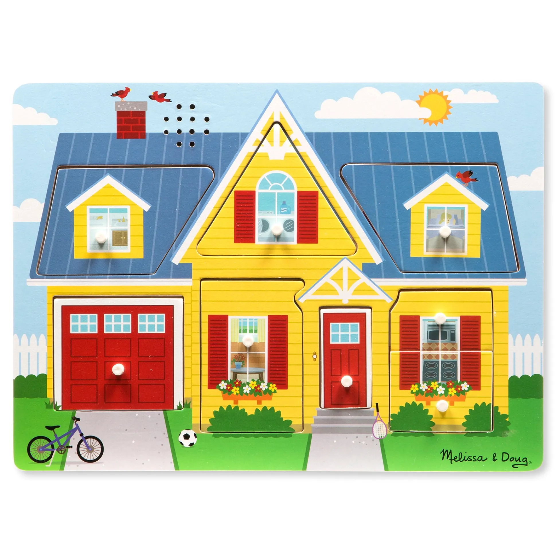 Educators Resource Melissa & Doug Around the House 8-Piece Wooden Sound Peg Puzzle* Puzzles