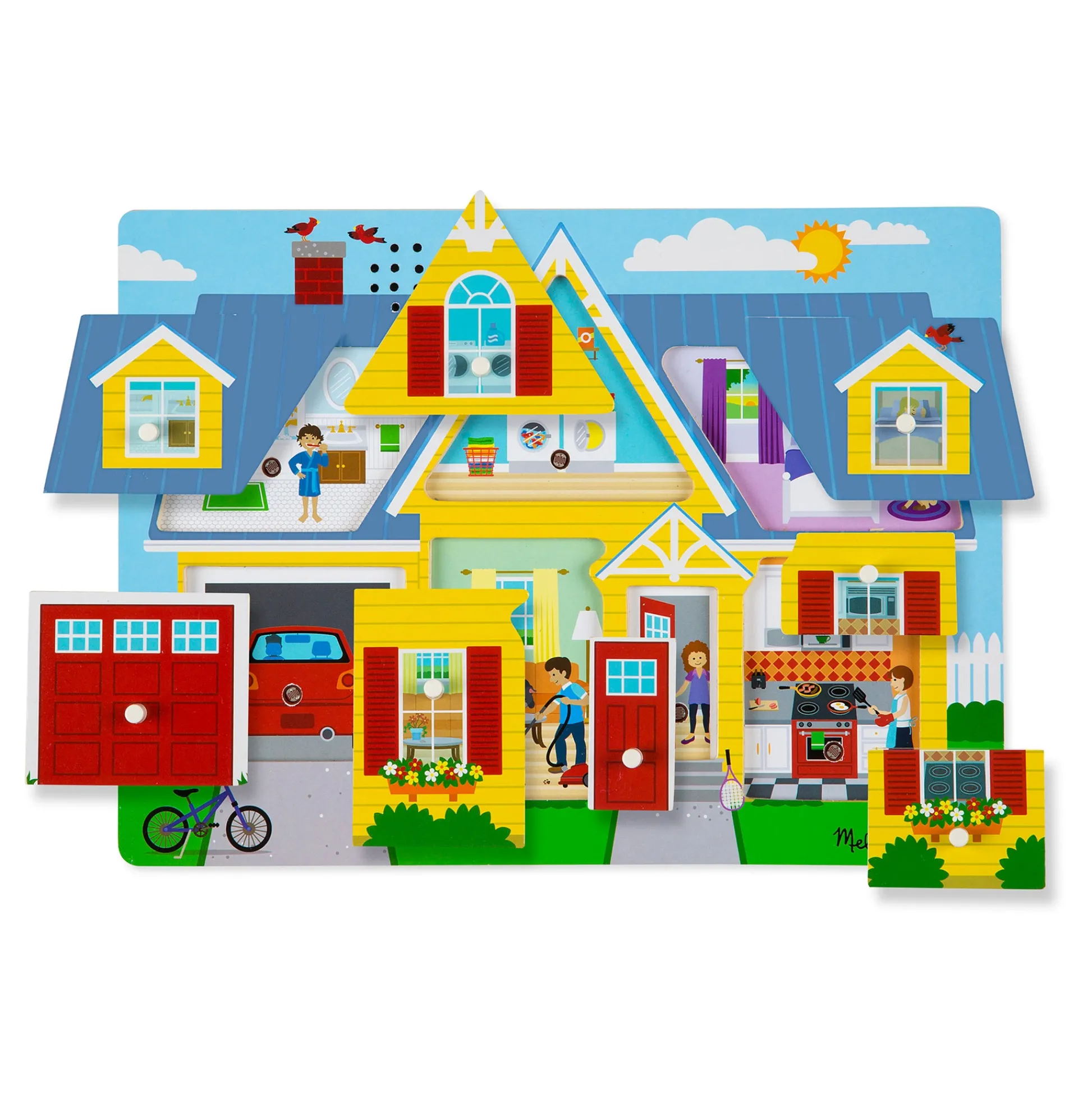 Educators Resource Melissa & Doug Around the House 8-Piece Wooden Sound Peg Puzzle* Puzzles