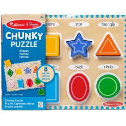 Educators Resource Melissa & Doug Bright Shapes 8-Piece Wooden Chunky Puzzle* Puzzles