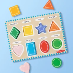 Educators Resource Melissa & Doug Bright Shapes 8-Piece Wooden Chunky Puzzle* Puzzles