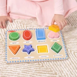Educators Resource Melissa & Doug Bright Shapes 8-Piece Wooden Chunky Puzzle* Puzzles