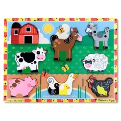 Educators Resource Melissa & Doug Chunky Wooden Farm Puzzle - 8 pc* Puzzles