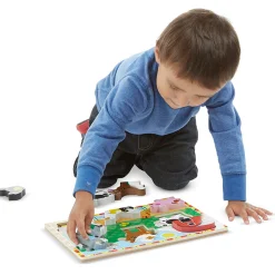 Educators Resource Melissa & Doug Chunky Wooden Farm Puzzle - 8 pc* Puzzles