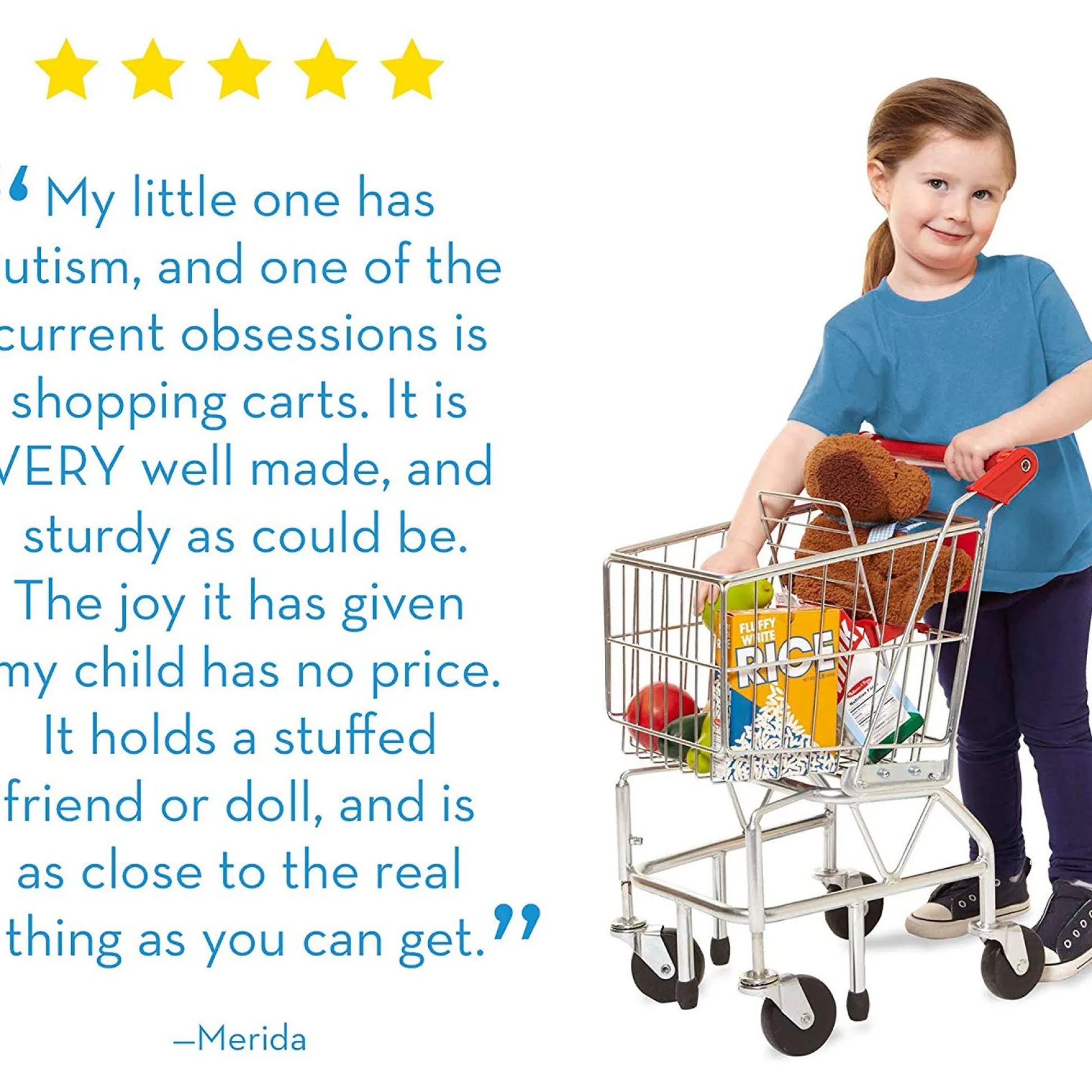 Educators Resource Melissa & Doug Deluxe Metal Shopping Cart Toy* Kitchens & Play Food|Dress Up