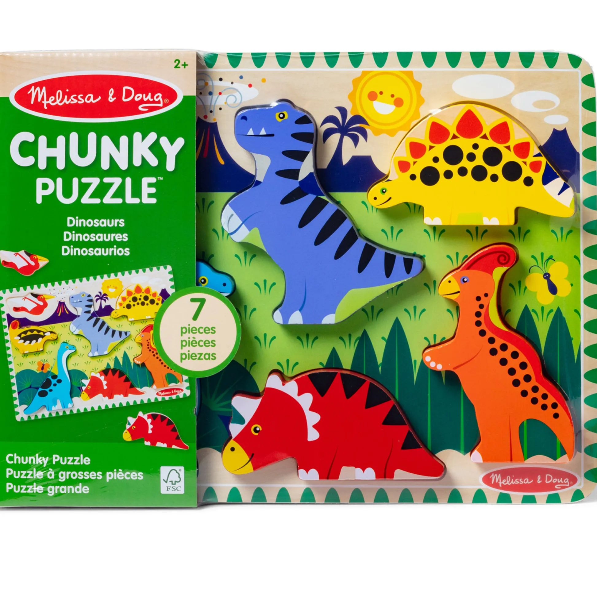 Educators Resource Melissa & Doug Dinosaur Theme 7-Piece Wooden Chunky Puzzle* Puzzles