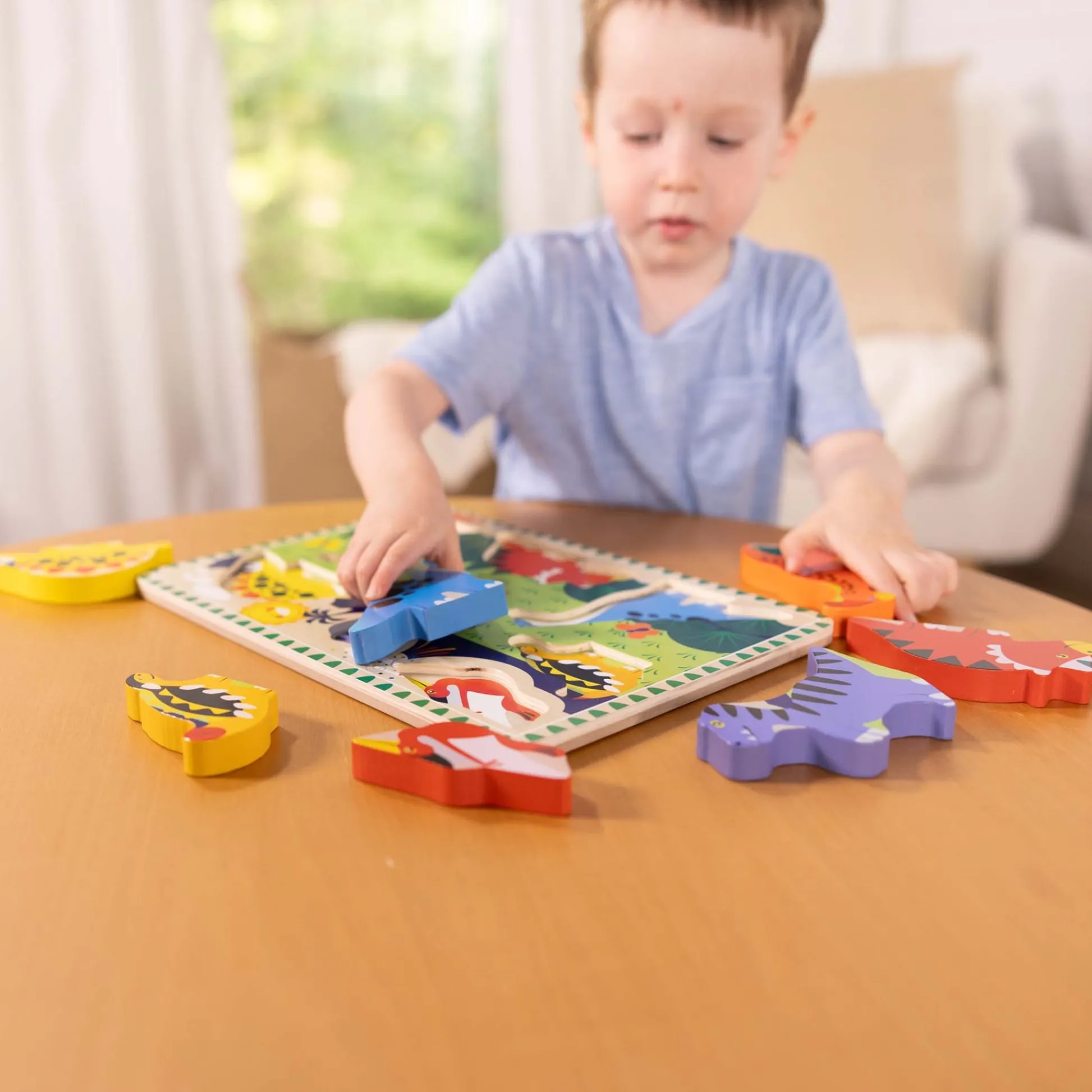 Educators Resource Melissa & Doug Dinosaur Theme 7-Piece Wooden Chunky Puzzle* Puzzles
