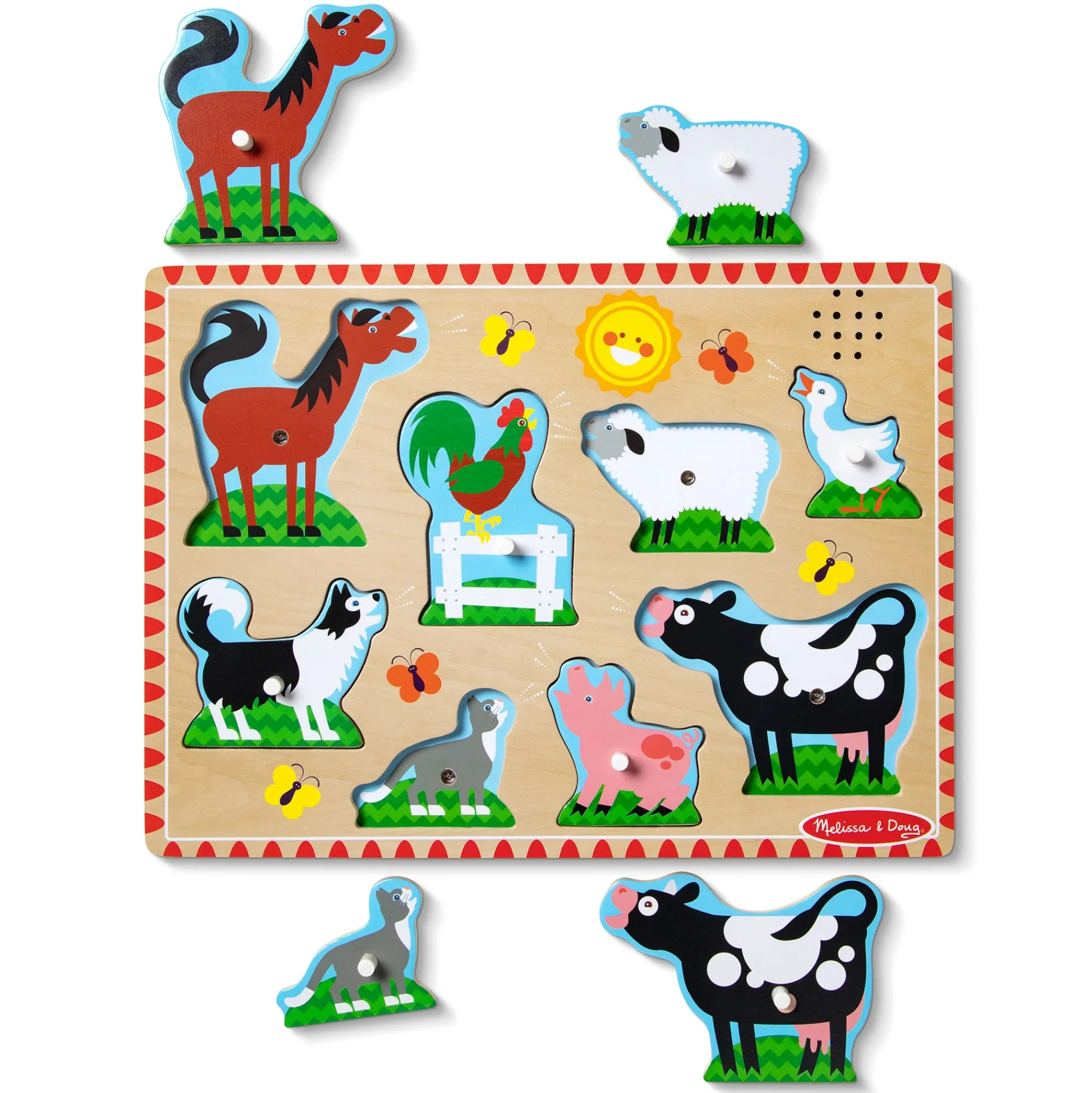 Educators Resource Melissa & Doug Farm Animals Sound Puzzle - 8-Piece Interactive Learning Toy* Puzzles