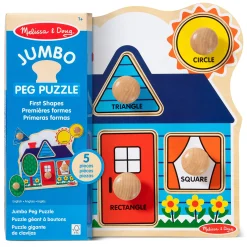 Educators Resource Melissa & Doug First Shapes Jumbo Knob Puzzle – Cabin & Cottage Theme* Preschool Education Toys & Activities|Puzzles