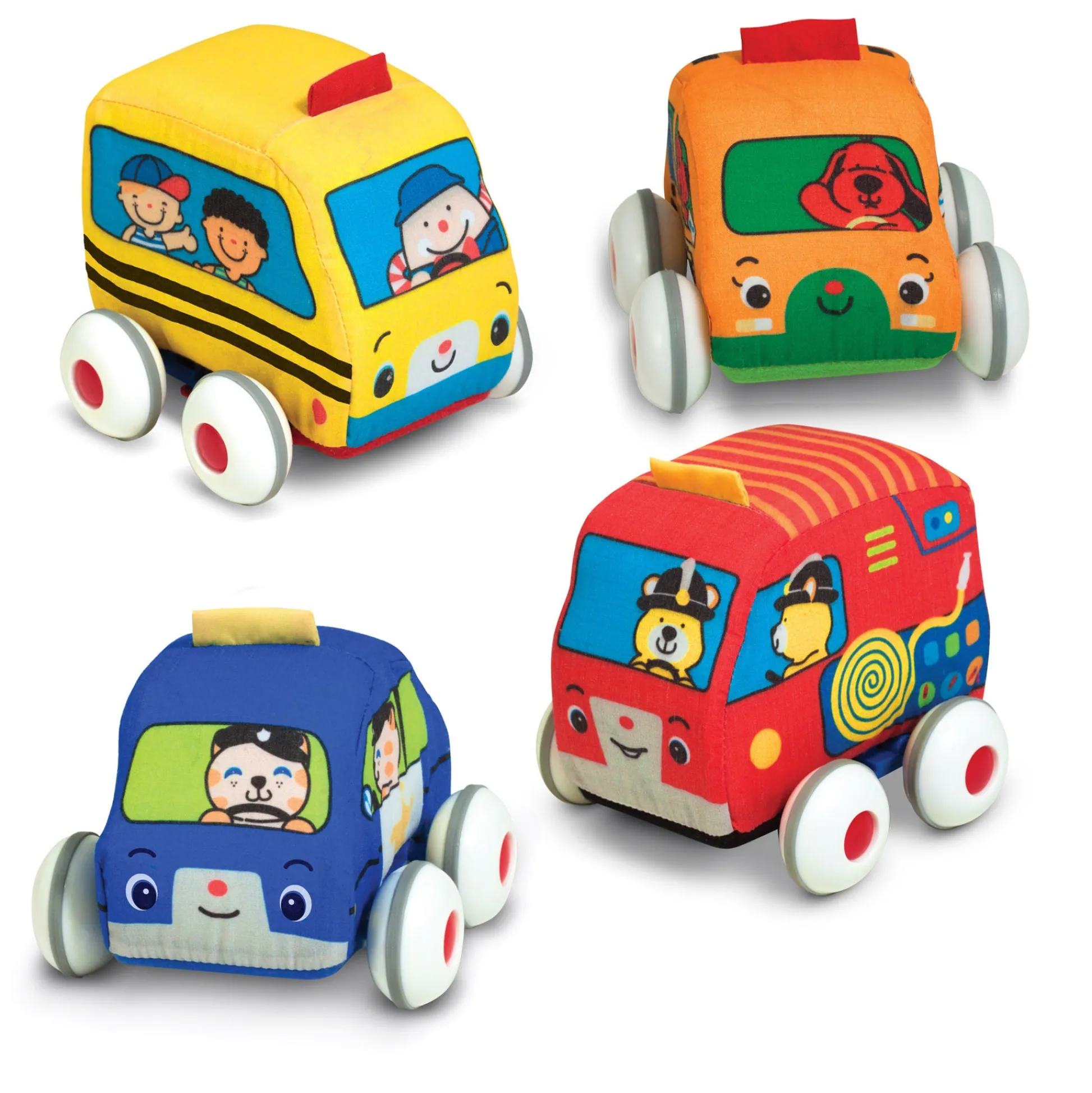 Educators Resource Melissa & Doug K's Kids Pull-Back Vehicle Set – Soft Baby Toy* Developmental Toys