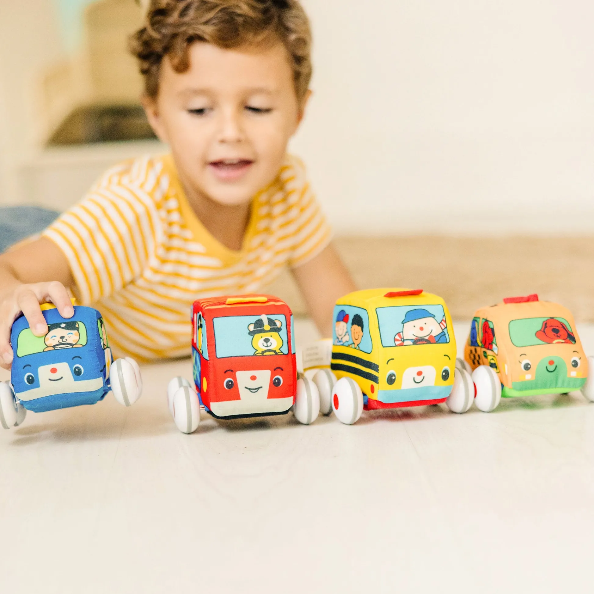 Educators Resource Melissa & Doug K's Kids Pull-Back Vehicle Set – Soft Baby Toy* Developmental Toys