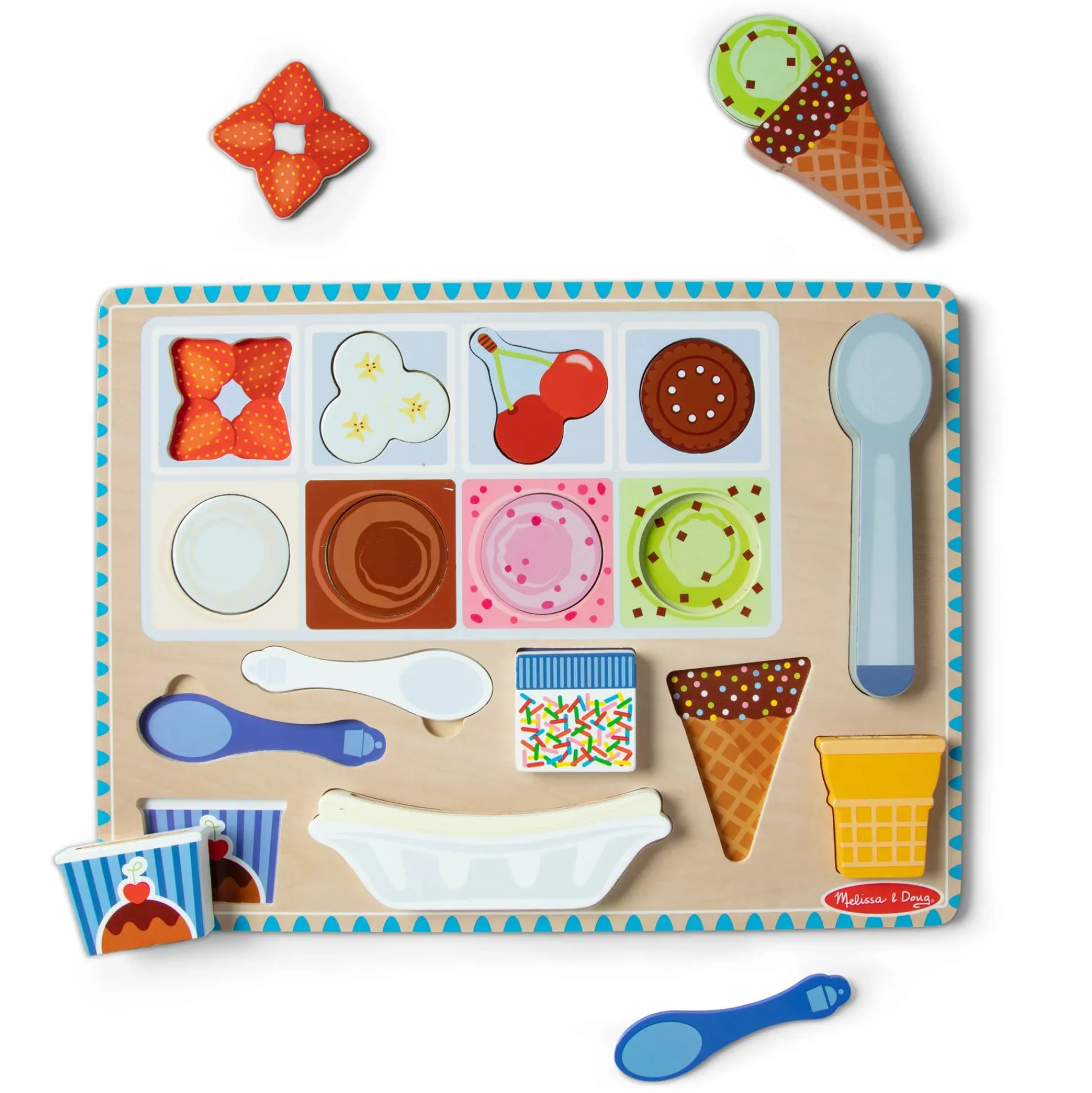 Educators Resource Melissa & Doug Magnetic Ice Cream Puzzle Set - Interactive Wooden Toy* Kitchens & Play Food|Dress Up
