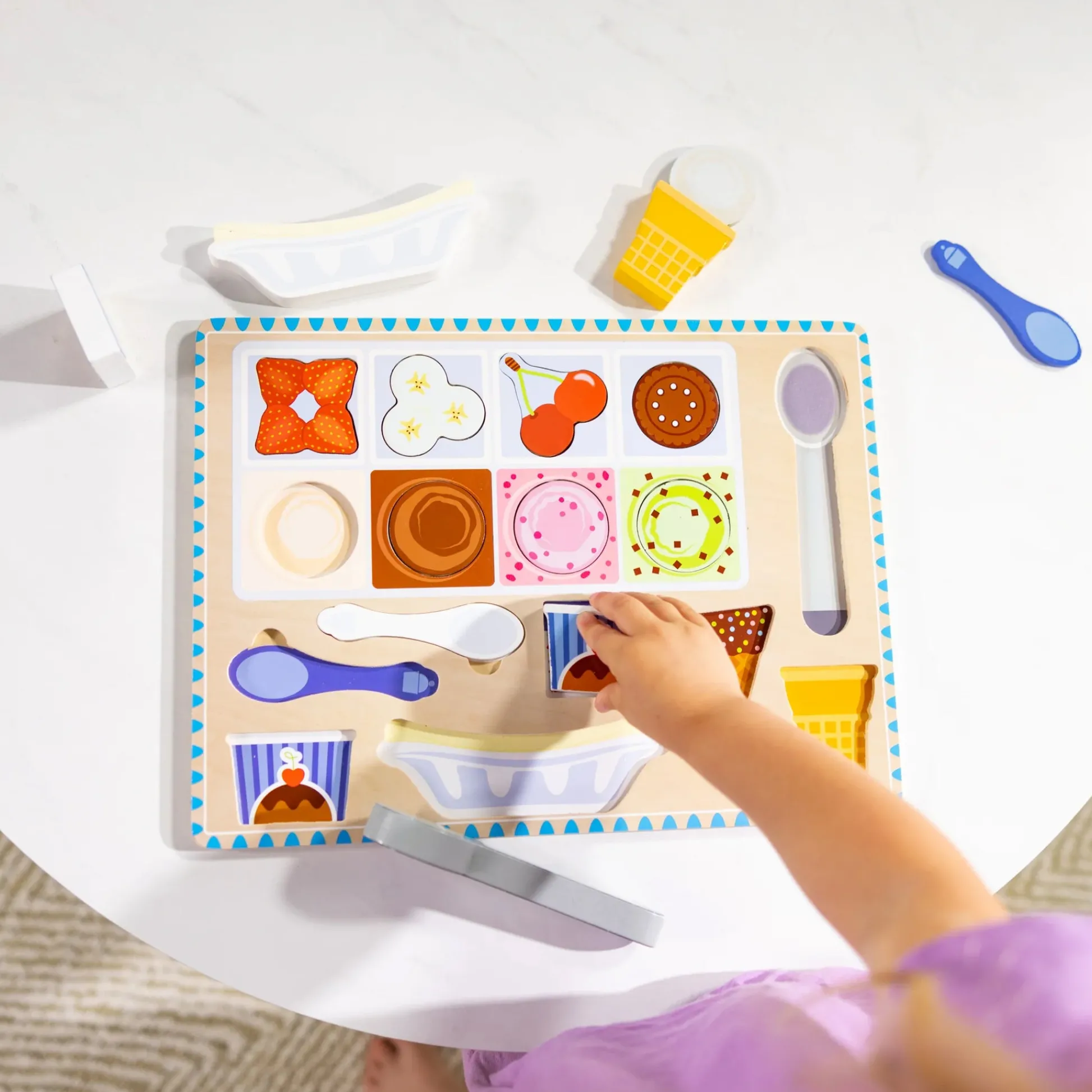 Educators Resource Melissa & Doug Magnetic Ice Cream Puzzle Set - Interactive Wooden Toy* Kitchens & Play Food|Dress Up