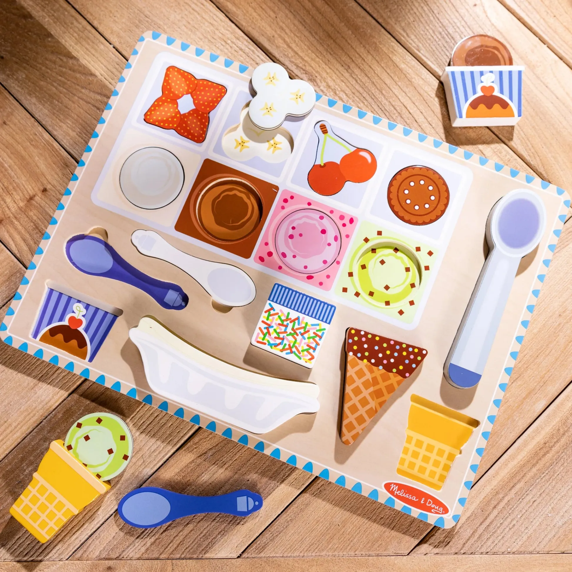 Educators Resource Melissa & Doug Magnetic Ice Cream Puzzle Set - Interactive Wooden Toy* Kitchens & Play Food|Dress Up