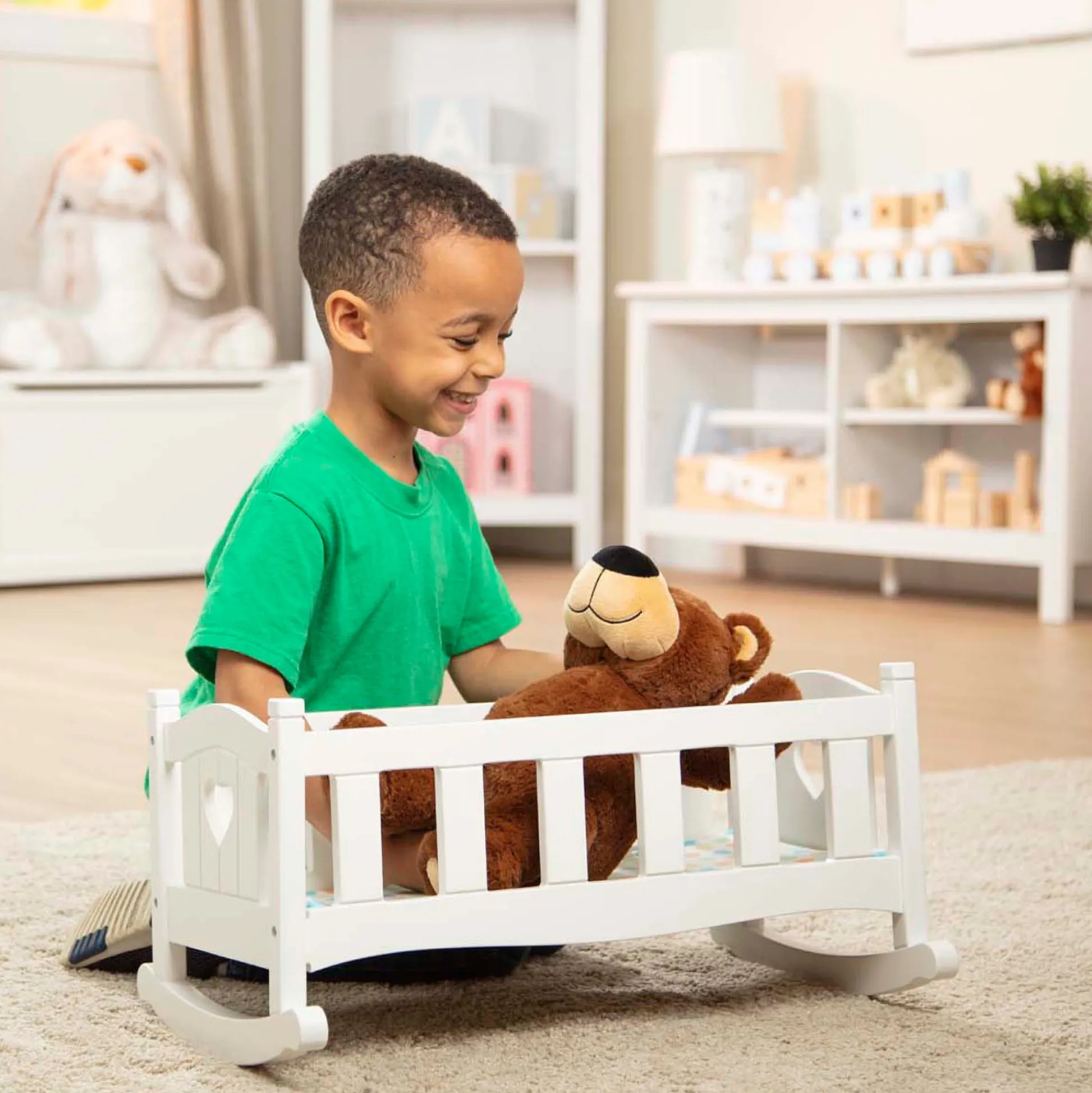 Educators Resource Melissa & Doug Mine to Love Wooden Doll Rocking Cradle* Doll Houses, Furniture & Accessories|Stuffed Animals & Plush Toys