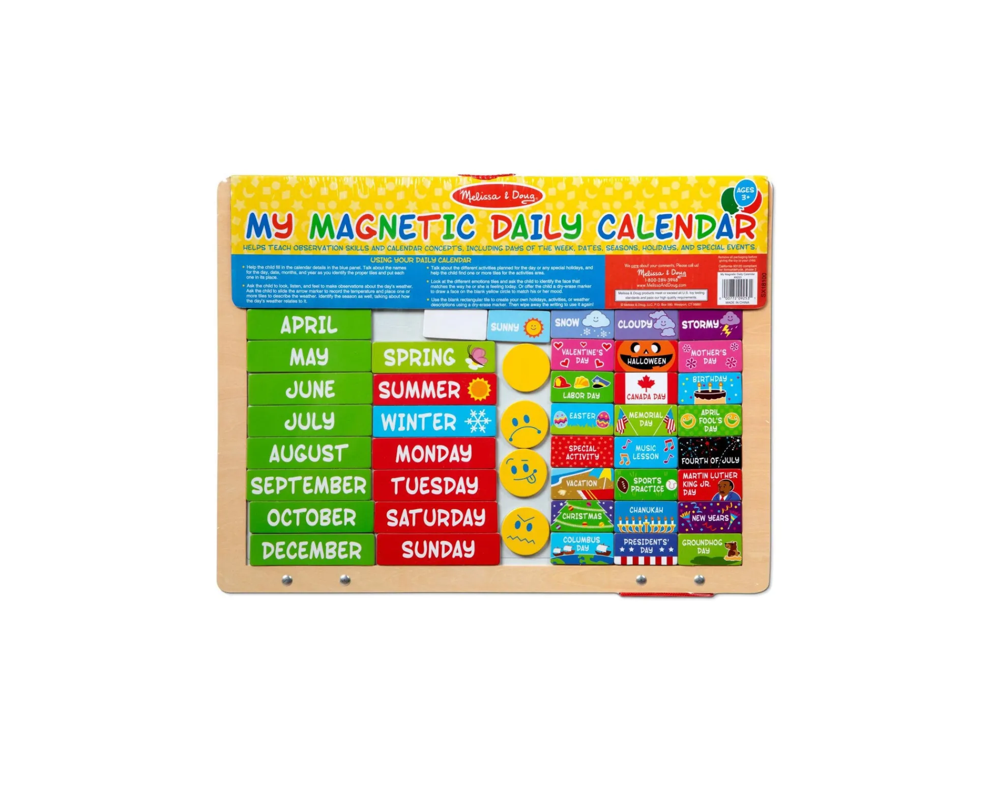 Educators Resource Melissa & Doug My First Daily Magnetic Calendar - Educational Toy for Kids* Social & Emotional Skills|Preschool Education Toys & Activities