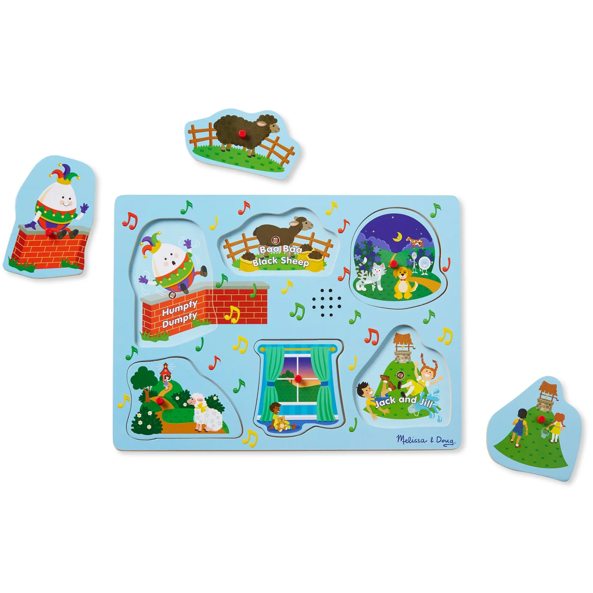 Educators Resource Melissa & Doug Nursery Rhymes 6 pc Wooden Peg Sound Puzzle* Puzzles