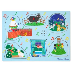 Educators Resource Melissa & Doug Nursery Rhymes 6 pc Wooden Peg Sound Puzzle* Puzzles