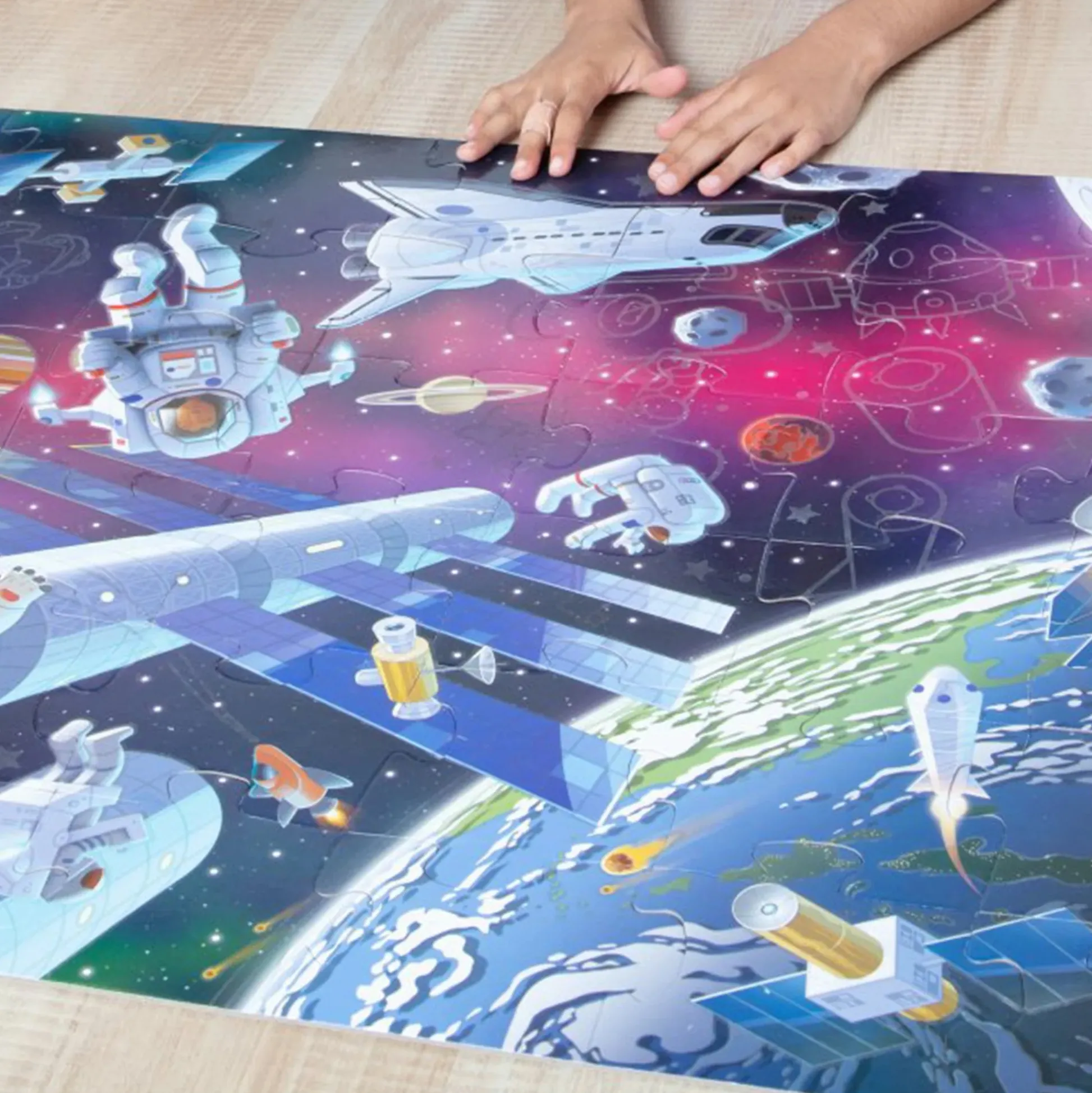 Educators Resource Melissa & Doug Outer Space 48 pc Glow-in-the-Dark Floor Puzzle* Puzzles
