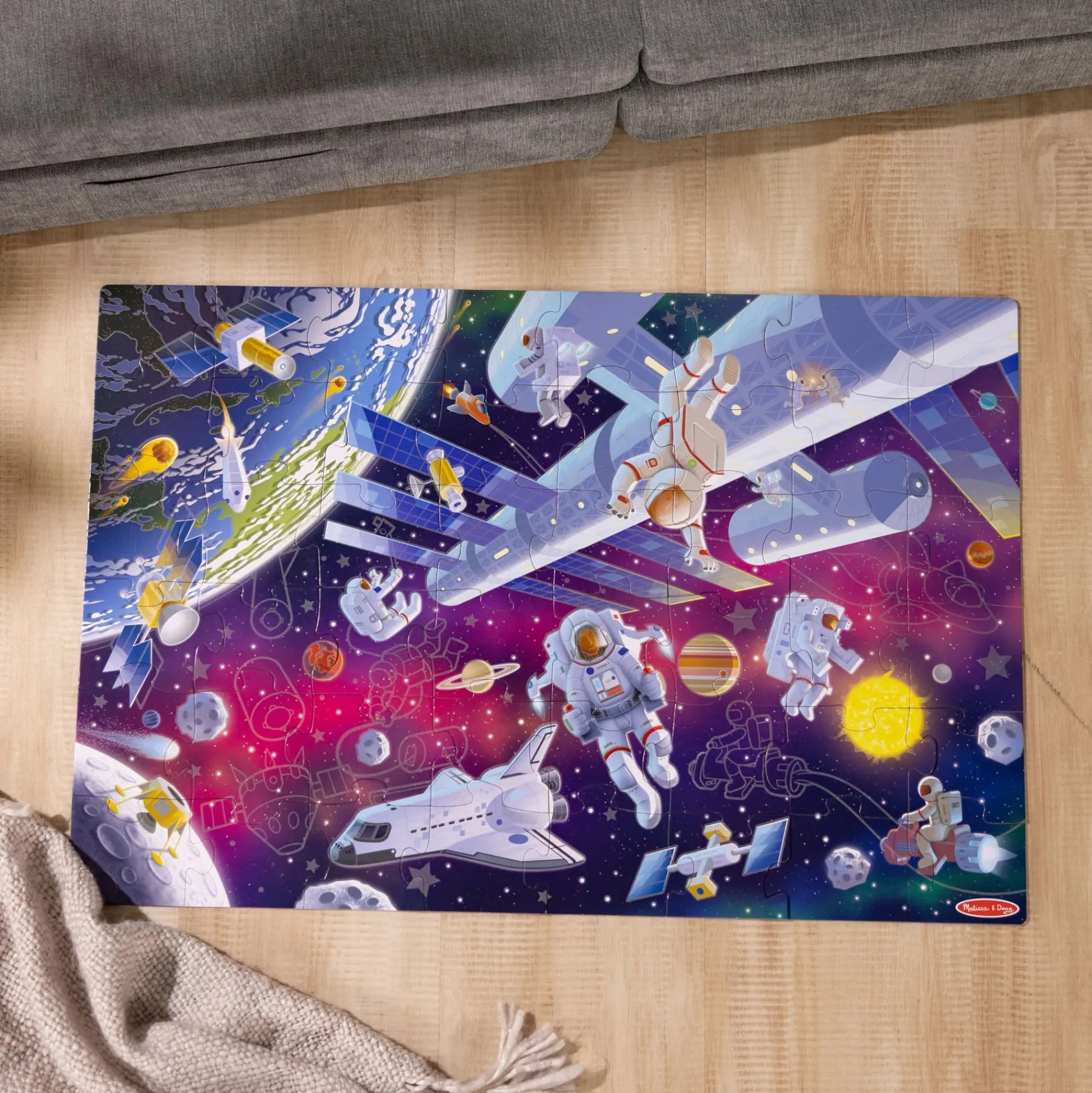 Educators Resource Melissa & Doug Outer Space 48 pc Glow-in-the-Dark Floor Puzzle* Puzzles